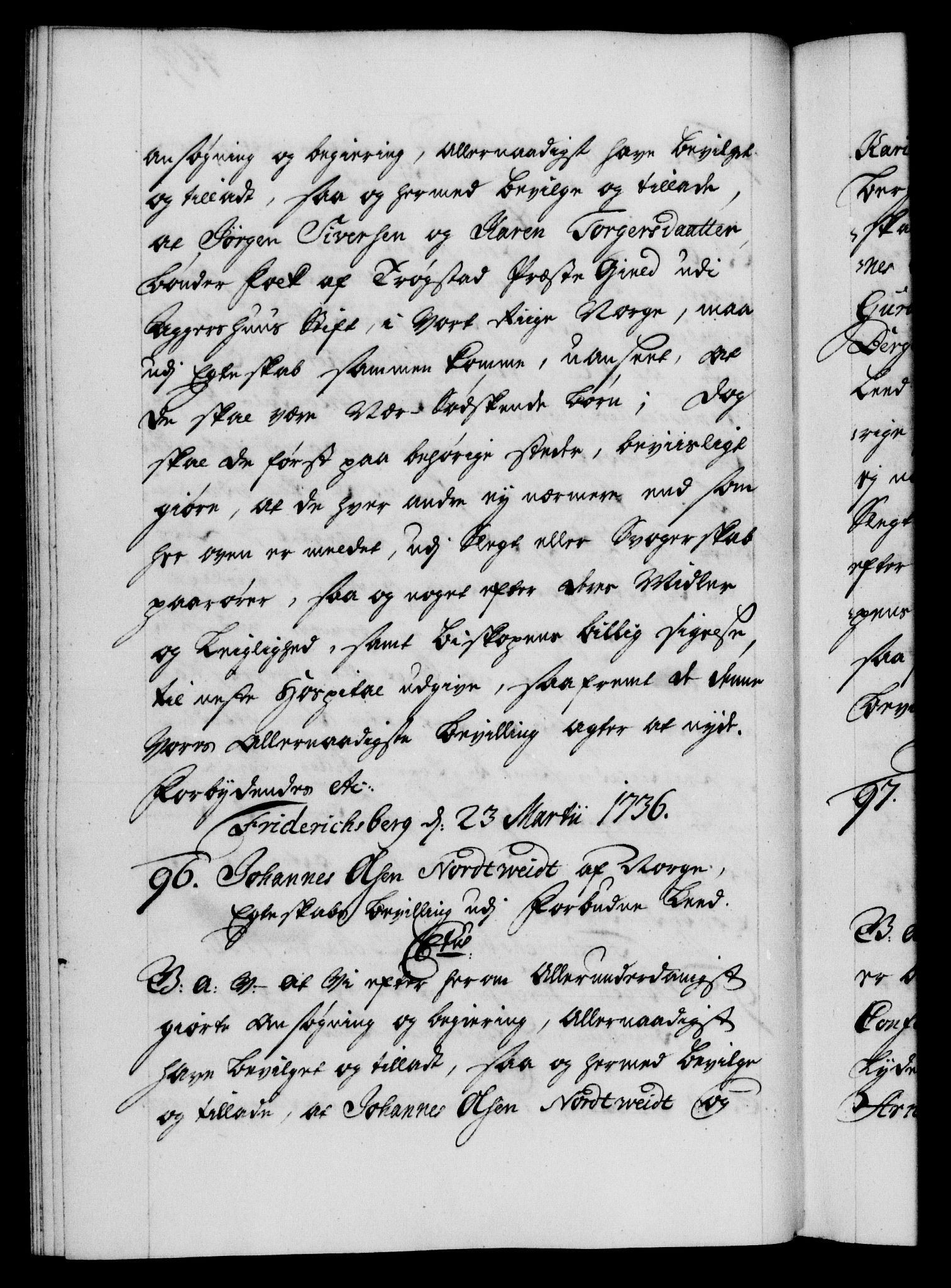 Danske Kanselli 1572-1799, AV/RA-EA-3023/F/Fc/Fca/Fcaa/L0029: Norske registre, 1735-1736, p. 469b