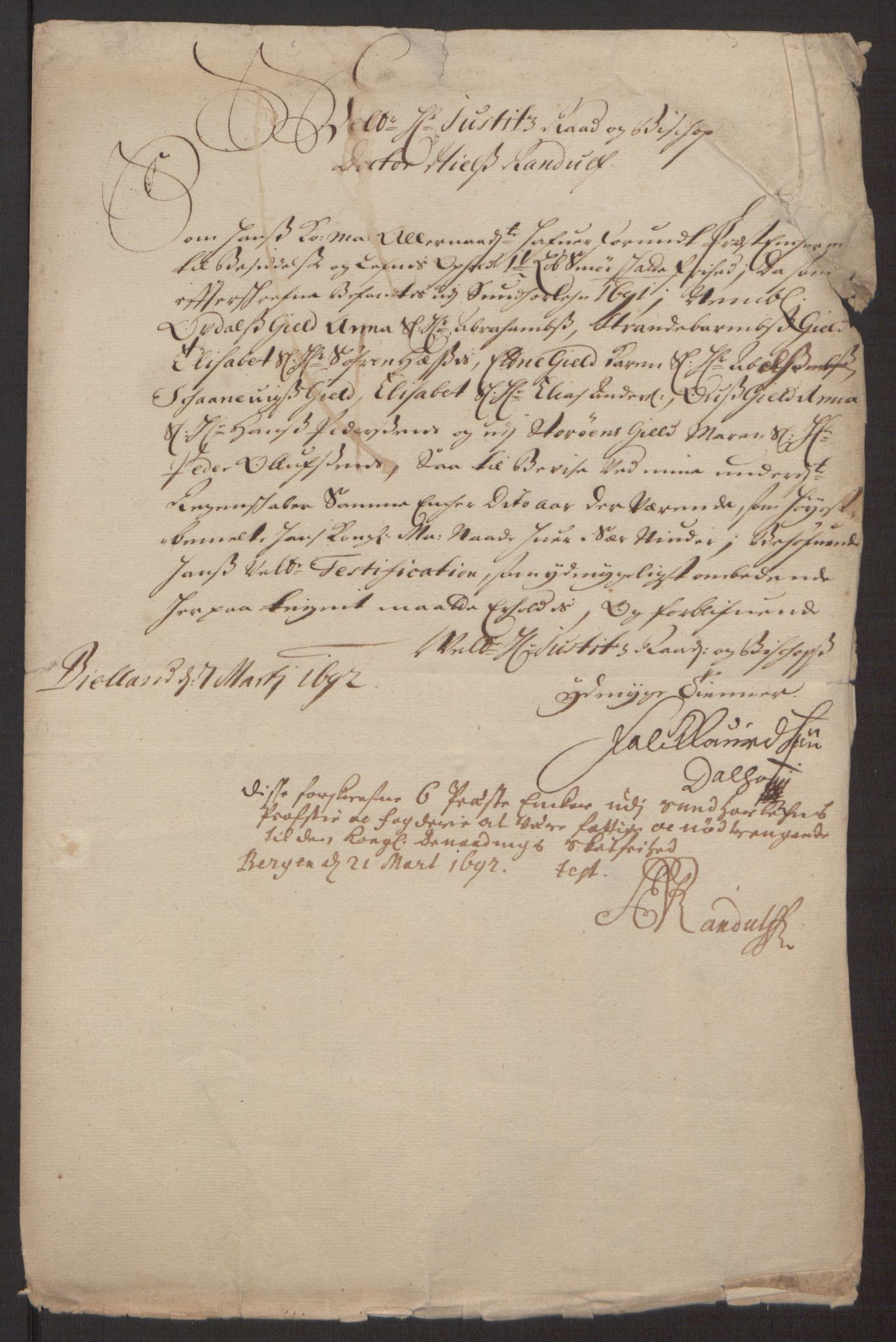 Rentekammeret inntil 1814, Reviderte regnskaper, Fogderegnskap, AV/RA-EA-4092/R48/L2973: Fogderegnskap Sunnhordland og Hardanger, 1691-1692, p. 151