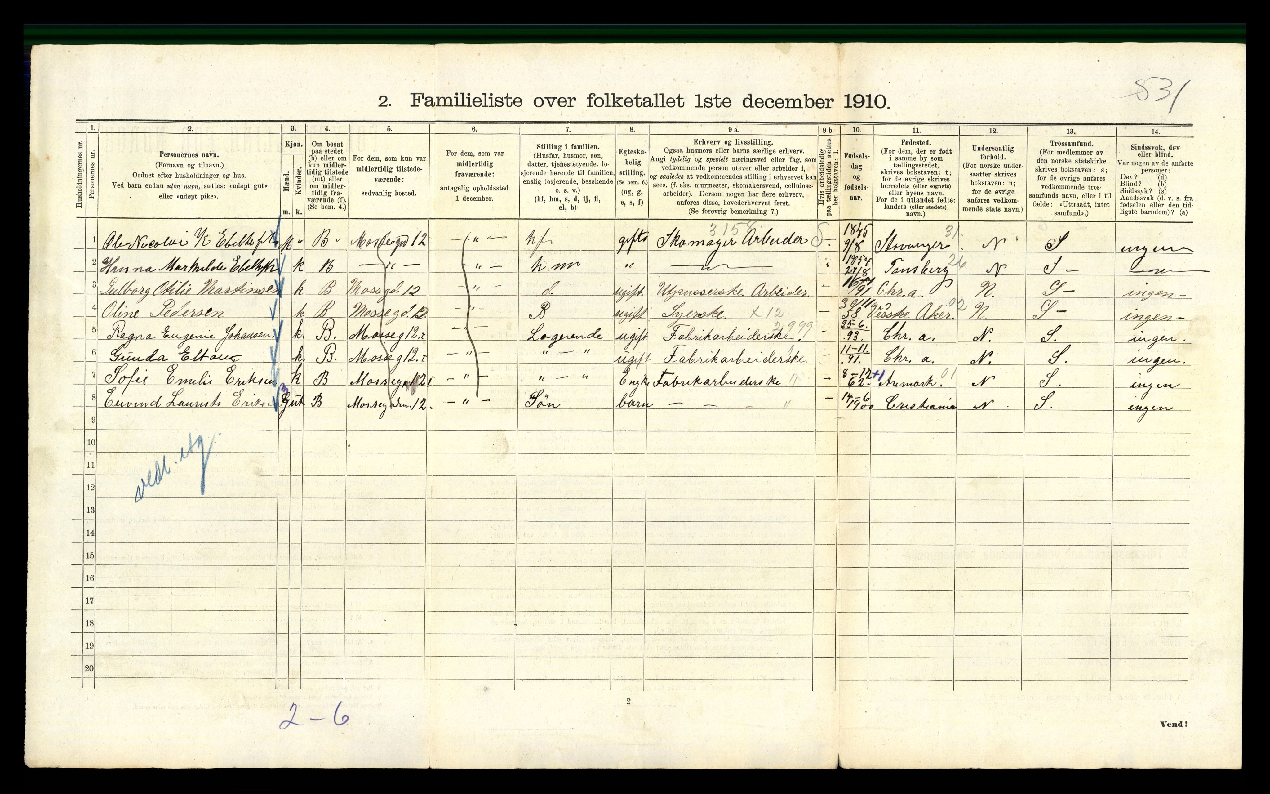 RA, 1910 census for Kristiania, 1910, p. 64216