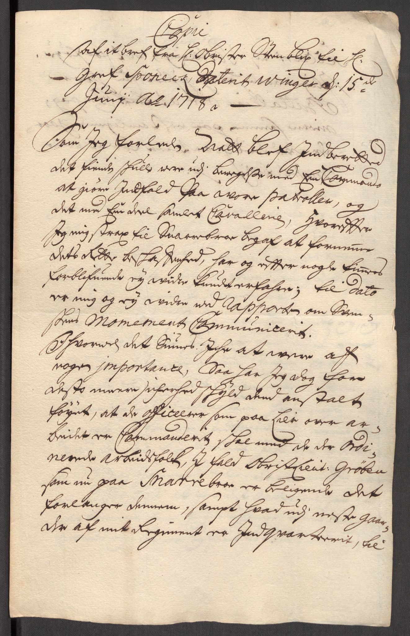 Kommanderende general (KG I) med Det norske krigsdirektorium, AV/RA-EA-5419/E/Eb/L0012: Kunnskap om fienden, kronologisk ordnet, 1718-1719, p. 8