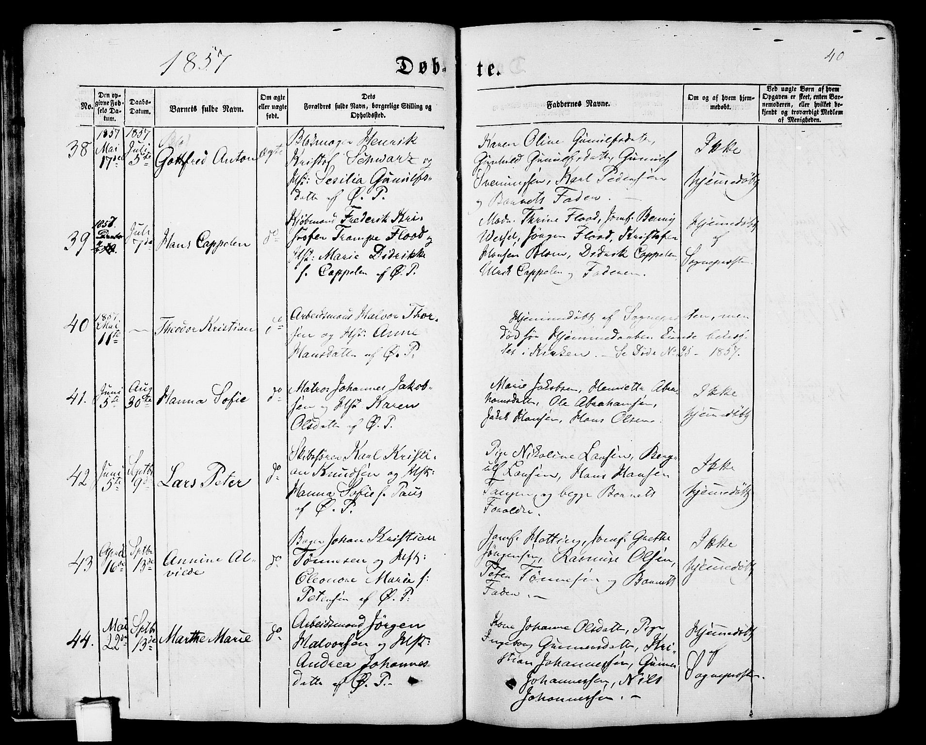 Porsgrunn kirkebøker , AV/SAKO-A-104/G/Gb/L0004: Parish register (copy) no. II 4, 1853-1882, p. 40