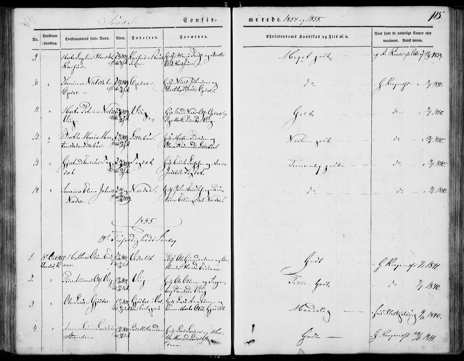 Ministerialprotokoller, klokkerbøker og fødselsregistre - Møre og Romsdal, AV/SAT-A-1454/502/L0023: Parish register (official) no. 502A01, 1844-1873, p. 115