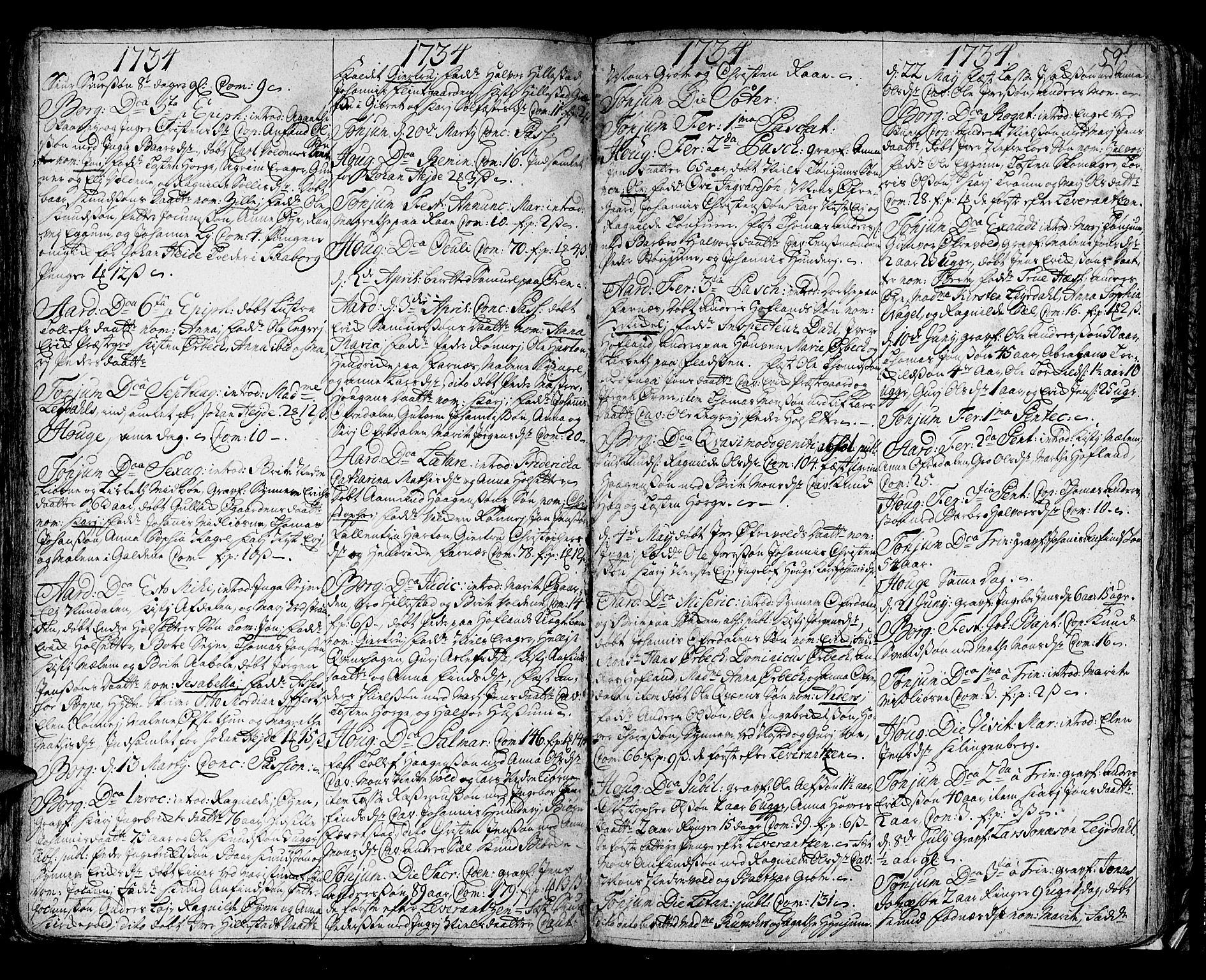 Lærdal sokneprestembete, AV/SAB-A-81201: Parish register (official) no. A 1, 1711-1752, p. 59