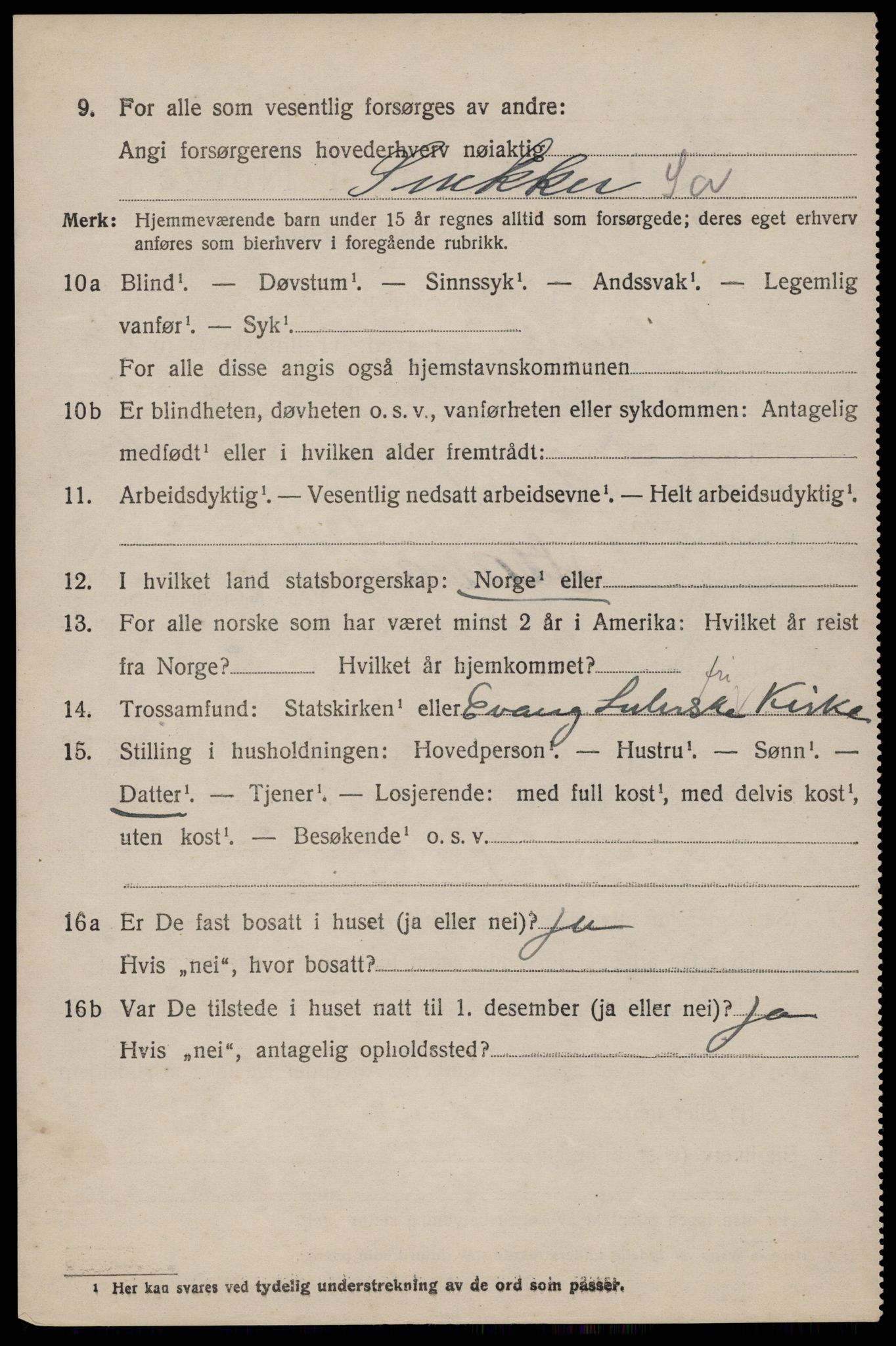 SAST, 1920 census for Hetland, 1920, p. 23494