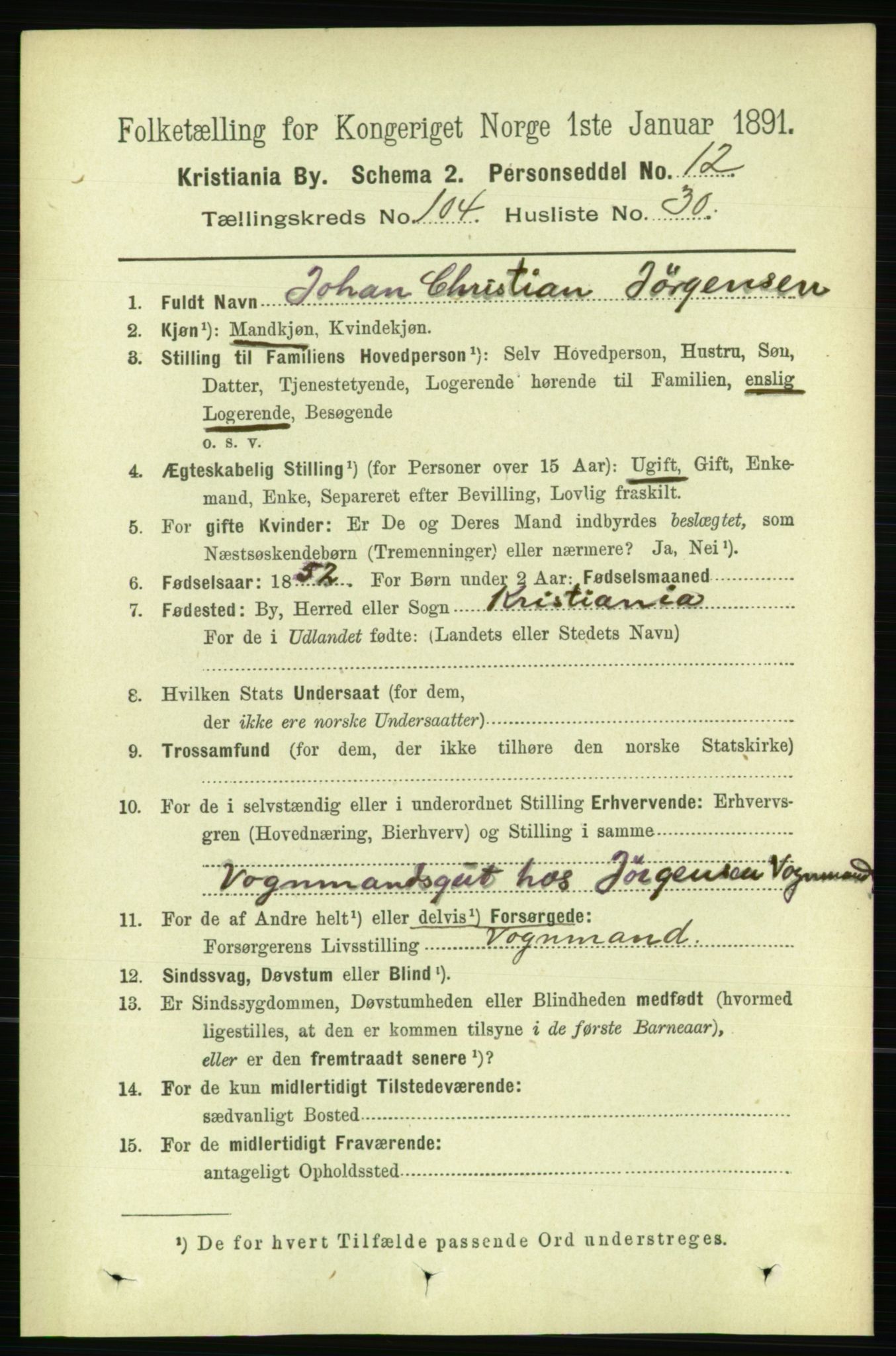 RA, 1891 census for 0301 Kristiania, 1891, p. 52794