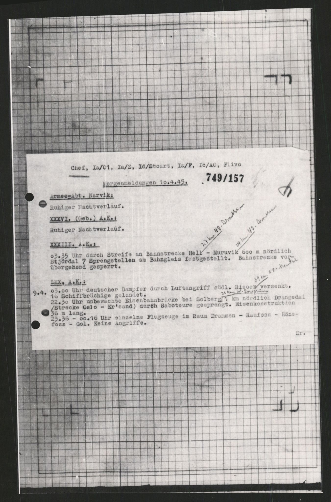 Forsvarets Overkommando. 2 kontor. Arkiv 11.4. Spredte tyske arkivsaker, AV/RA-RAFA-7031/D/Dar/Dara/L0009: Krigsdagbøker for 20. Gebirgs-Armee-Oberkommando (AOK 20), 1940-1945, p. 174