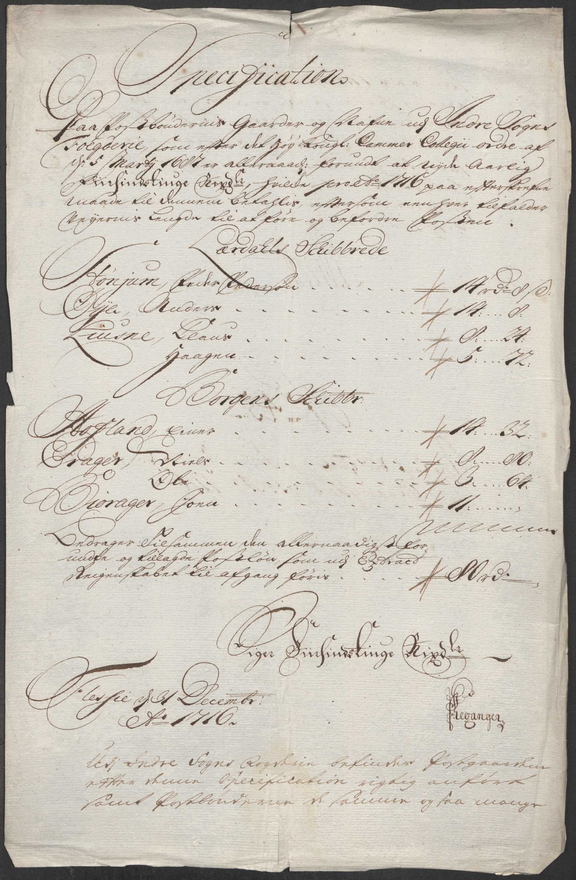 Rentekammeret inntil 1814, Reviderte regnskaper, Fogderegnskap, RA/EA-4092/R52/L3320: Fogderegnskap Sogn, 1715-1716, p. 542