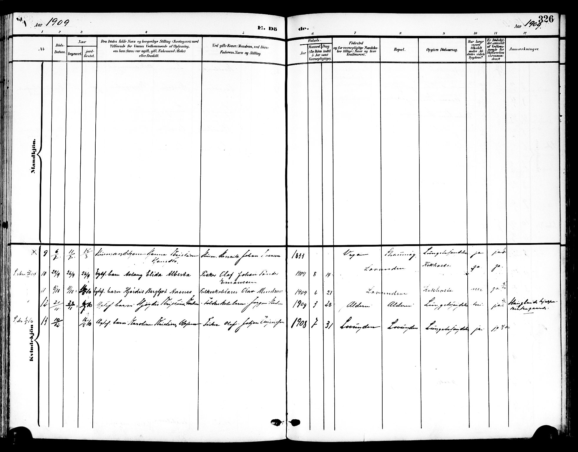 Ministerialprotokoller, klokkerbøker og fødselsregistre - Nordland, AV/SAT-A-1459/839/L0569: Parish register (official) no. 839A06, 1903-1922, p. 326