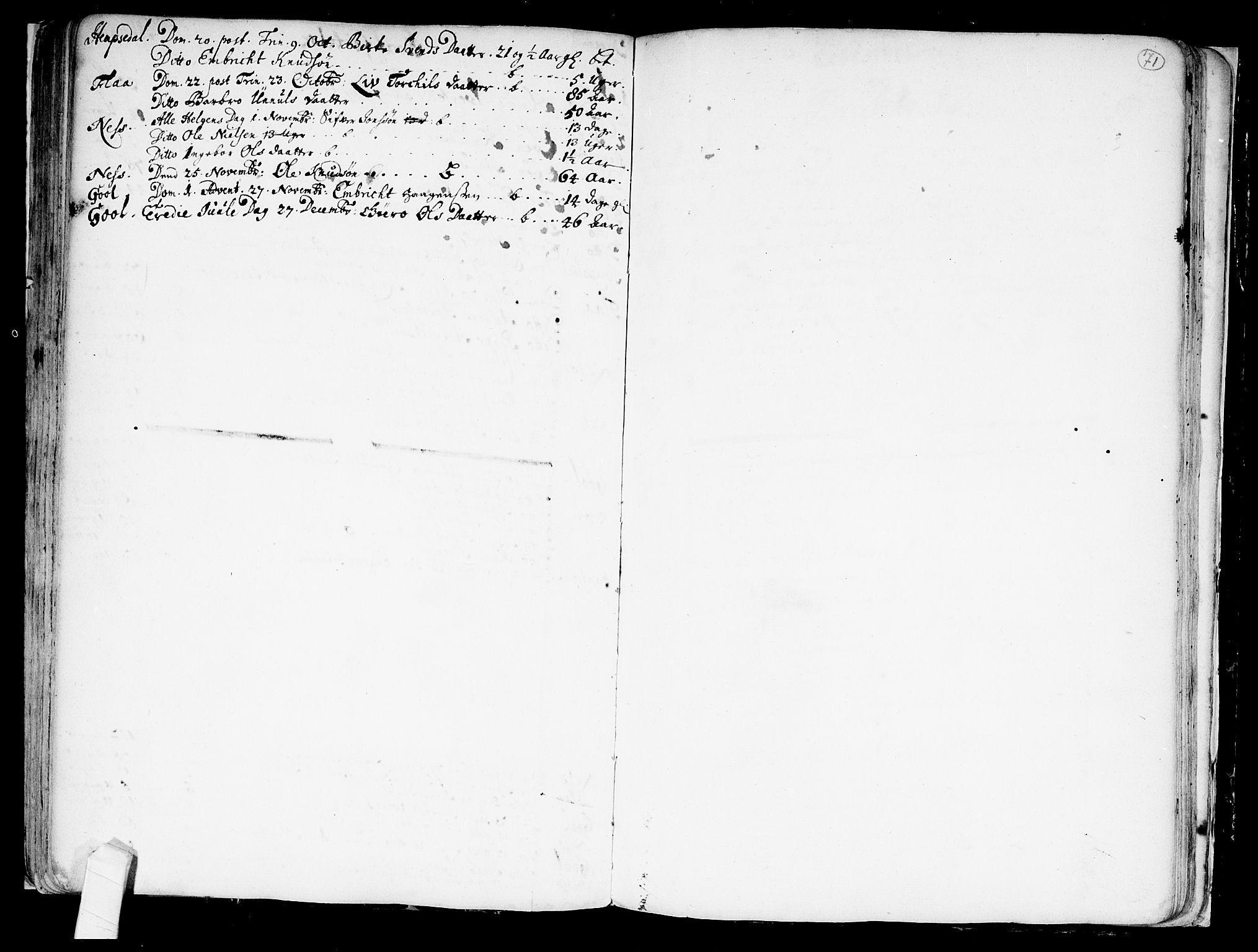 Nes kirkebøker, AV/SAKO-A-236/F/Fa/L0001: Parish register (official) no. 1, 1693-1706, p. 71