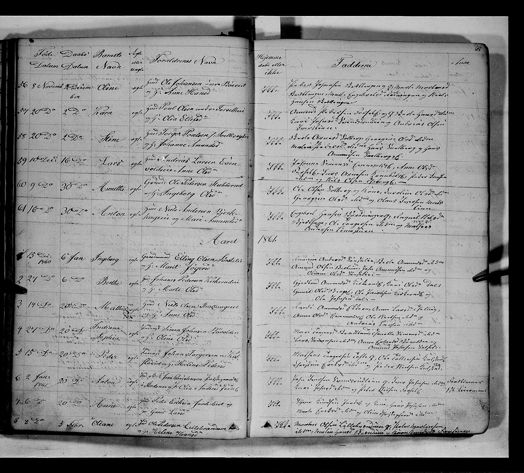 Gausdal prestekontor, SAH/PREST-090/H/Ha/Hab/L0005: Parish register (copy) no. 5, 1846-1867, p. 68