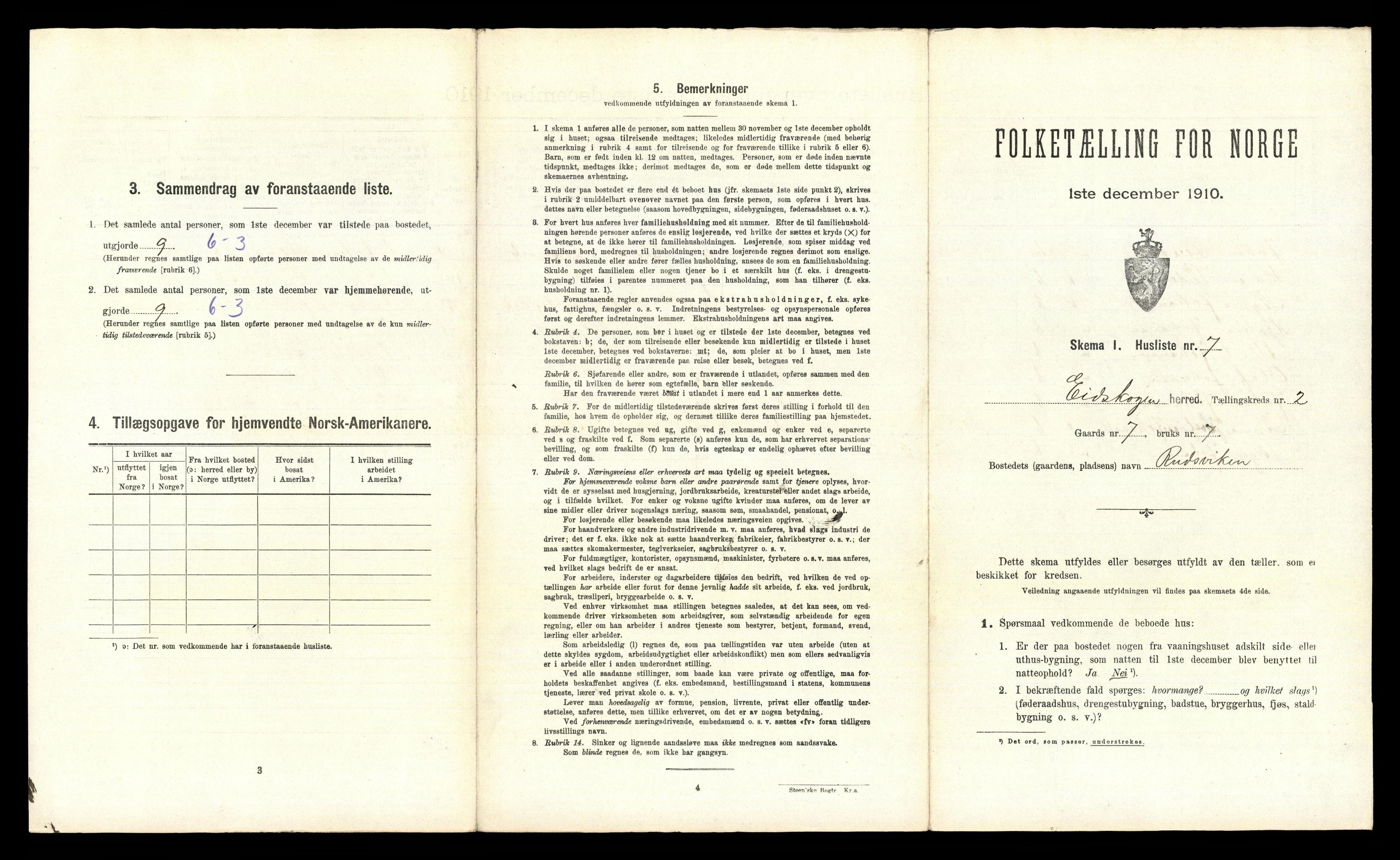 RA, 1910 census for Eidskog, 1910, p. 166