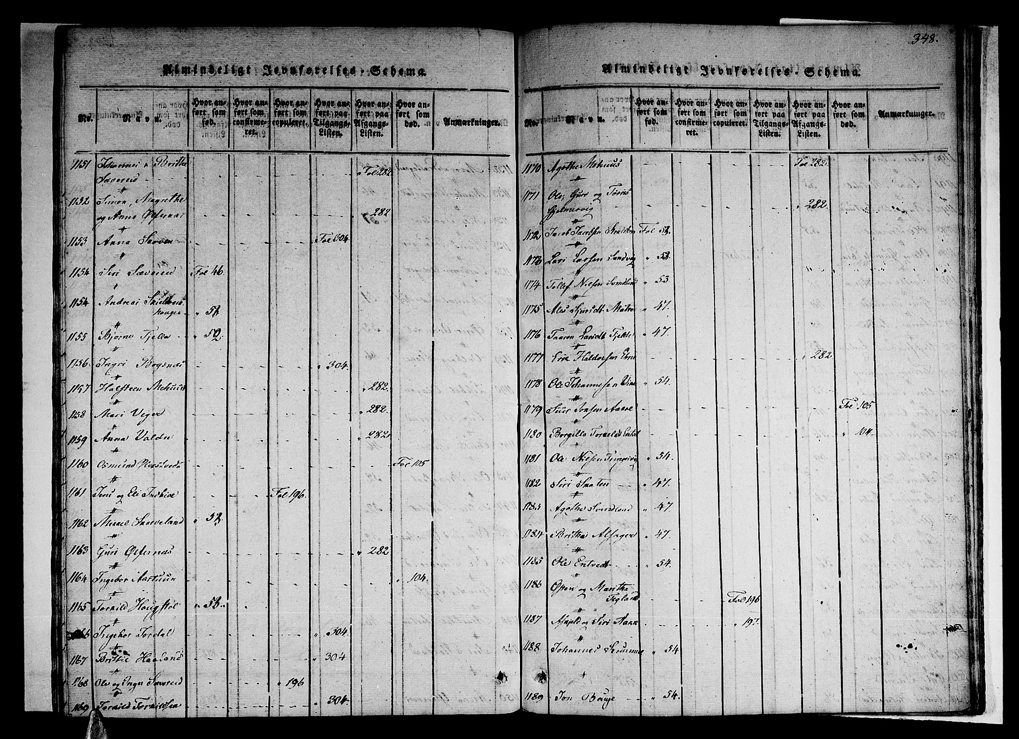 Skånevik sokneprestembete, AV/SAB-A-77801/H/Haa: Parish register (official) no. A 3, 1815-1828, p. 348