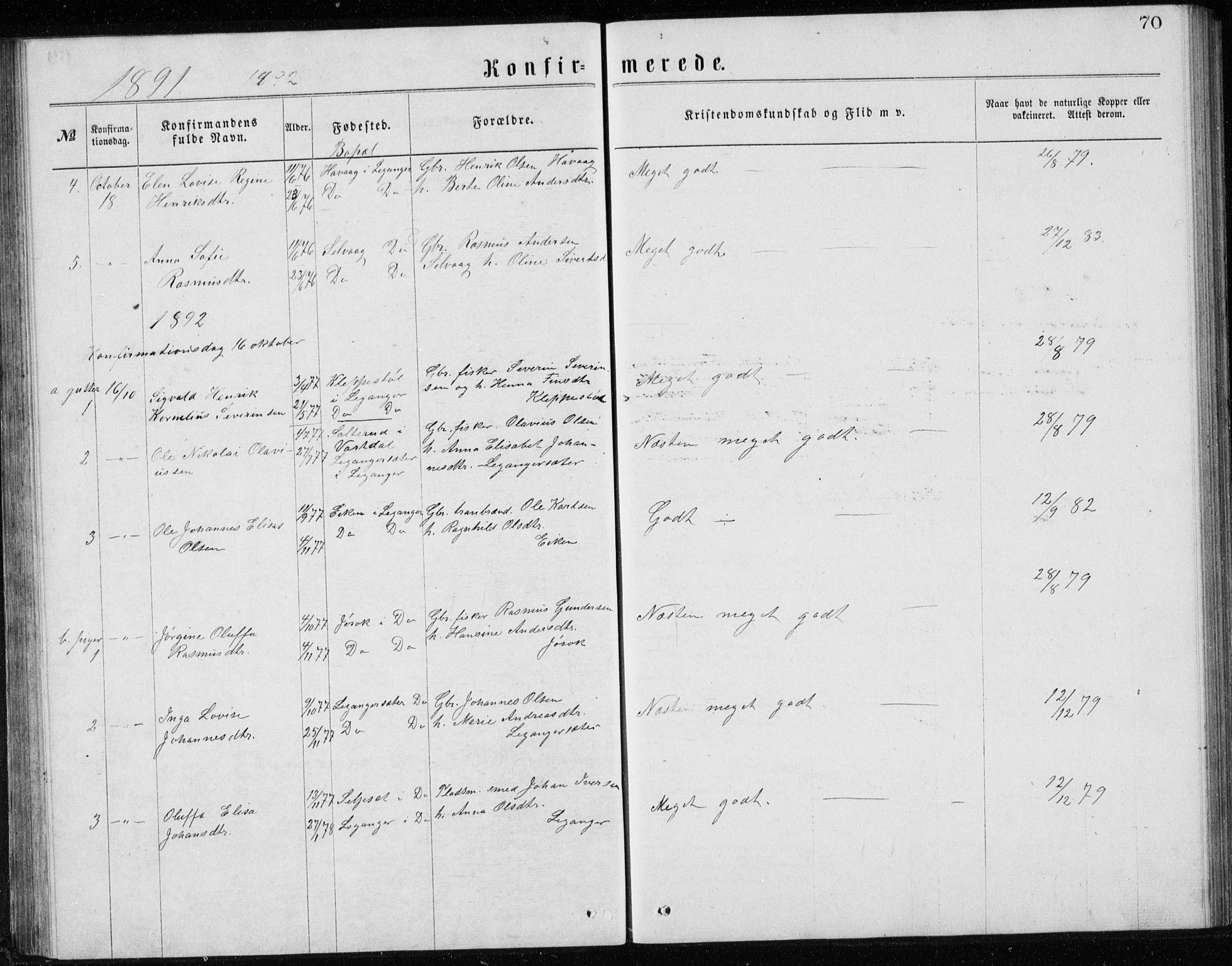 Ministerialprotokoller, klokkerbøker og fødselsregistre - Møre og Romsdal, AV/SAT-A-1454/508/L0097: Parish register (copy) no. 508C01, 1873-1897, p. 70