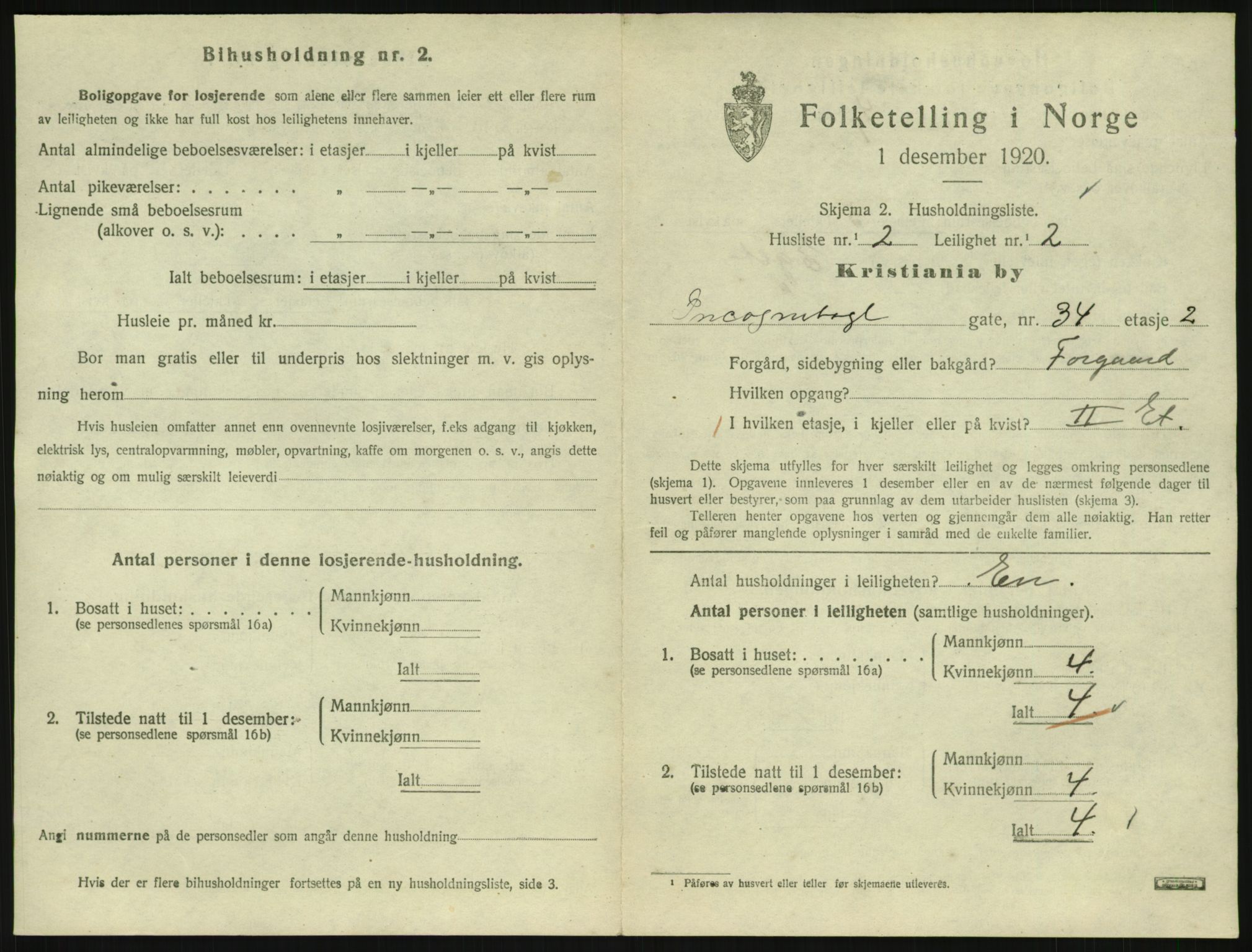 SAO, 1920 census for Kristiania, 1920, p. 45558