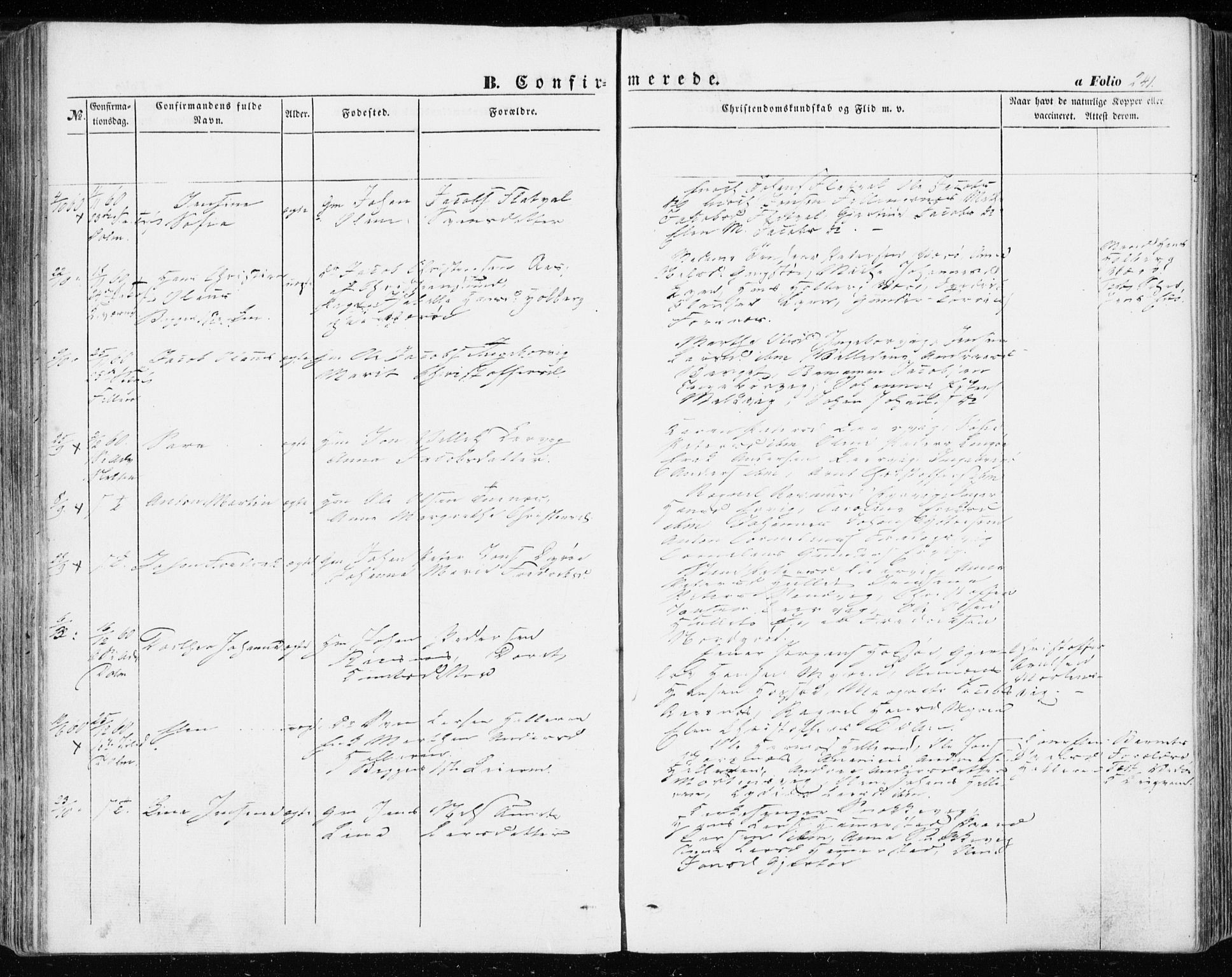 Ministerialprotokoller, klokkerbøker og fødselsregistre - Sør-Trøndelag, AV/SAT-A-1456/634/L0530: Parish register (official) no. 634A06, 1852-1860, p. 241