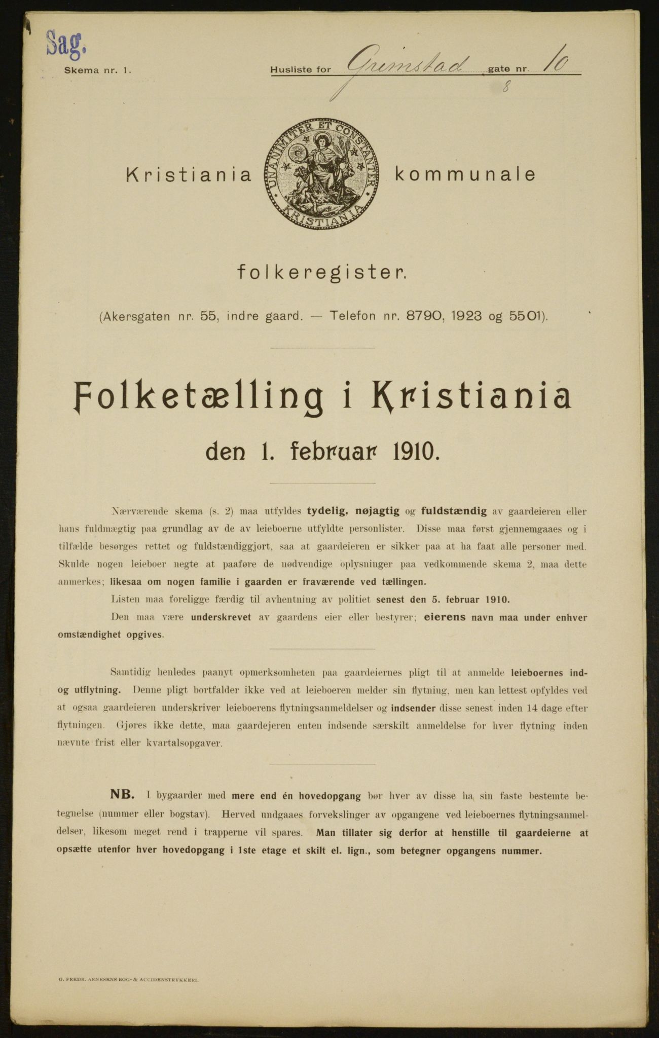 OBA, Municipal Census 1910 for Kristiania, 1910, p. 28470