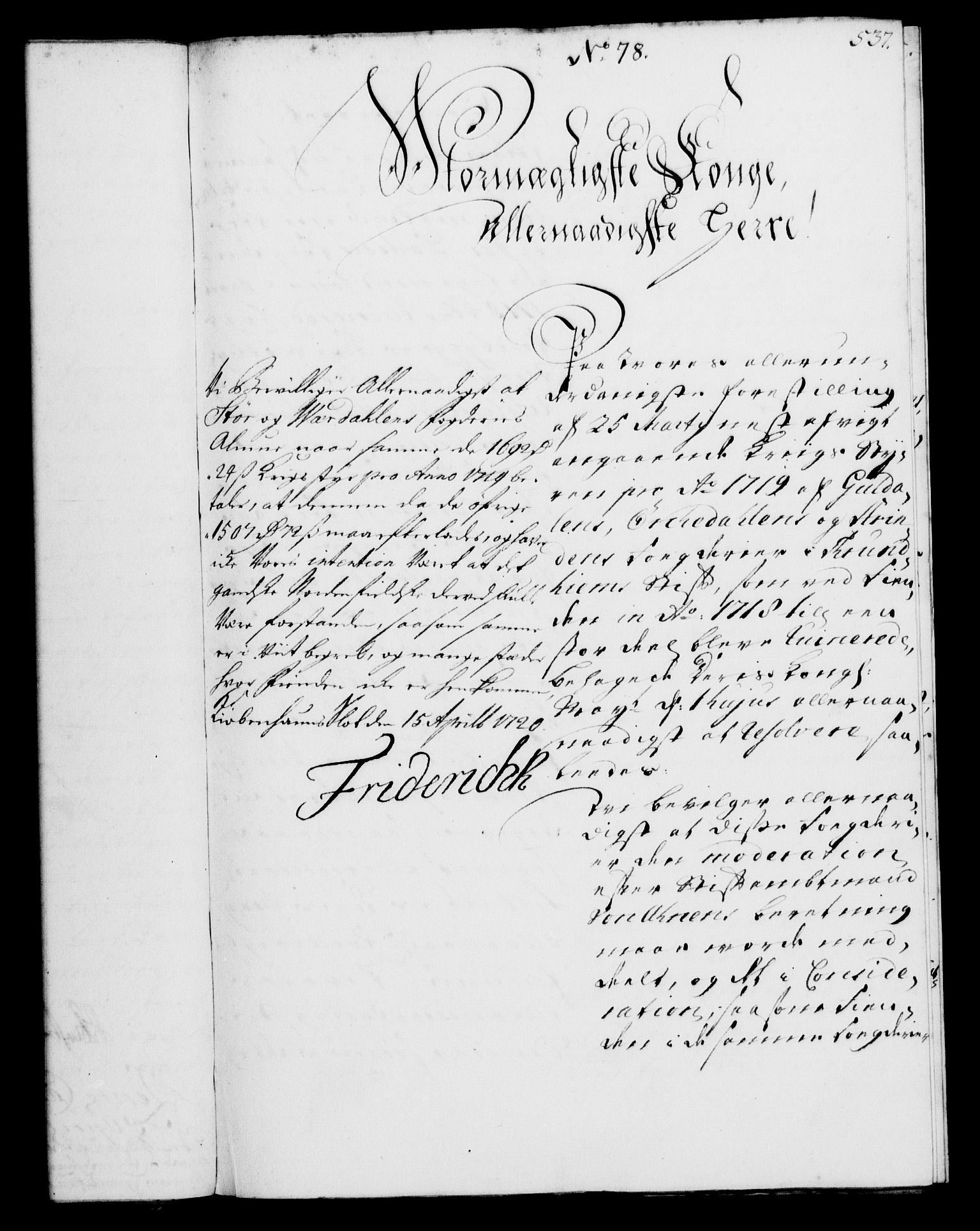 Rentekammeret, Kammerkanselliet, RA/EA-3111/G/Gf/Gfa/L0002: Norsk relasjons- og resolusjonsprotokoll (merket RK 52.2), 1720, p. 520