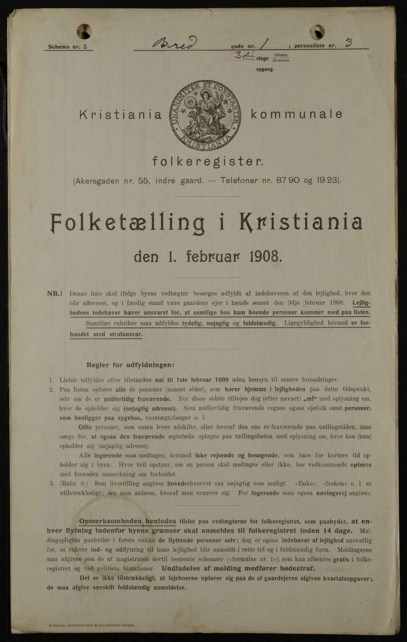 OBA, Municipal Census 1908 for Kristiania, 1908, p. 7894