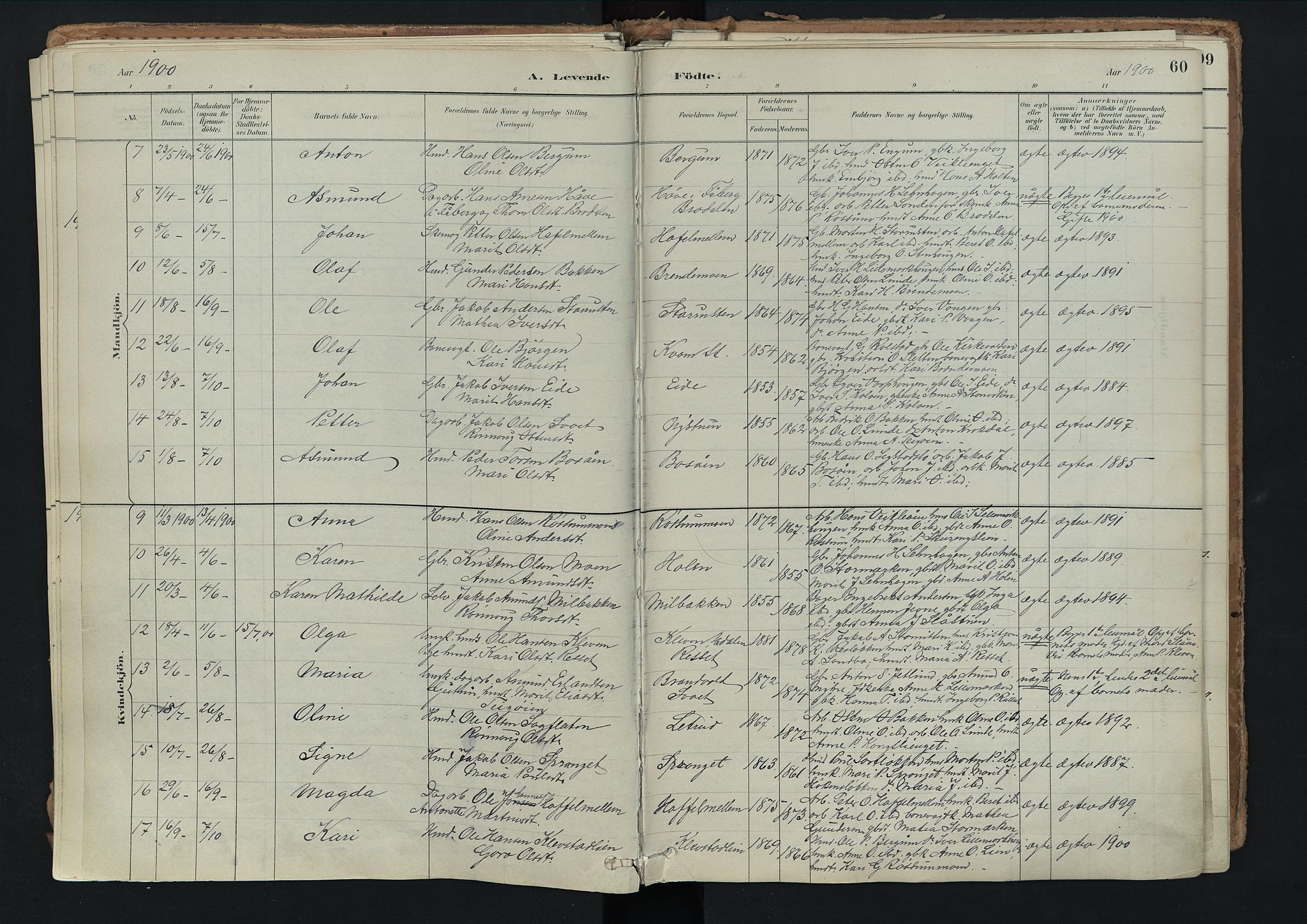 Nord-Fron prestekontor, SAH/PREST-080/H/Ha/Haa/L0003: Parish register (official) no. 3, 1884-1914, p. 60