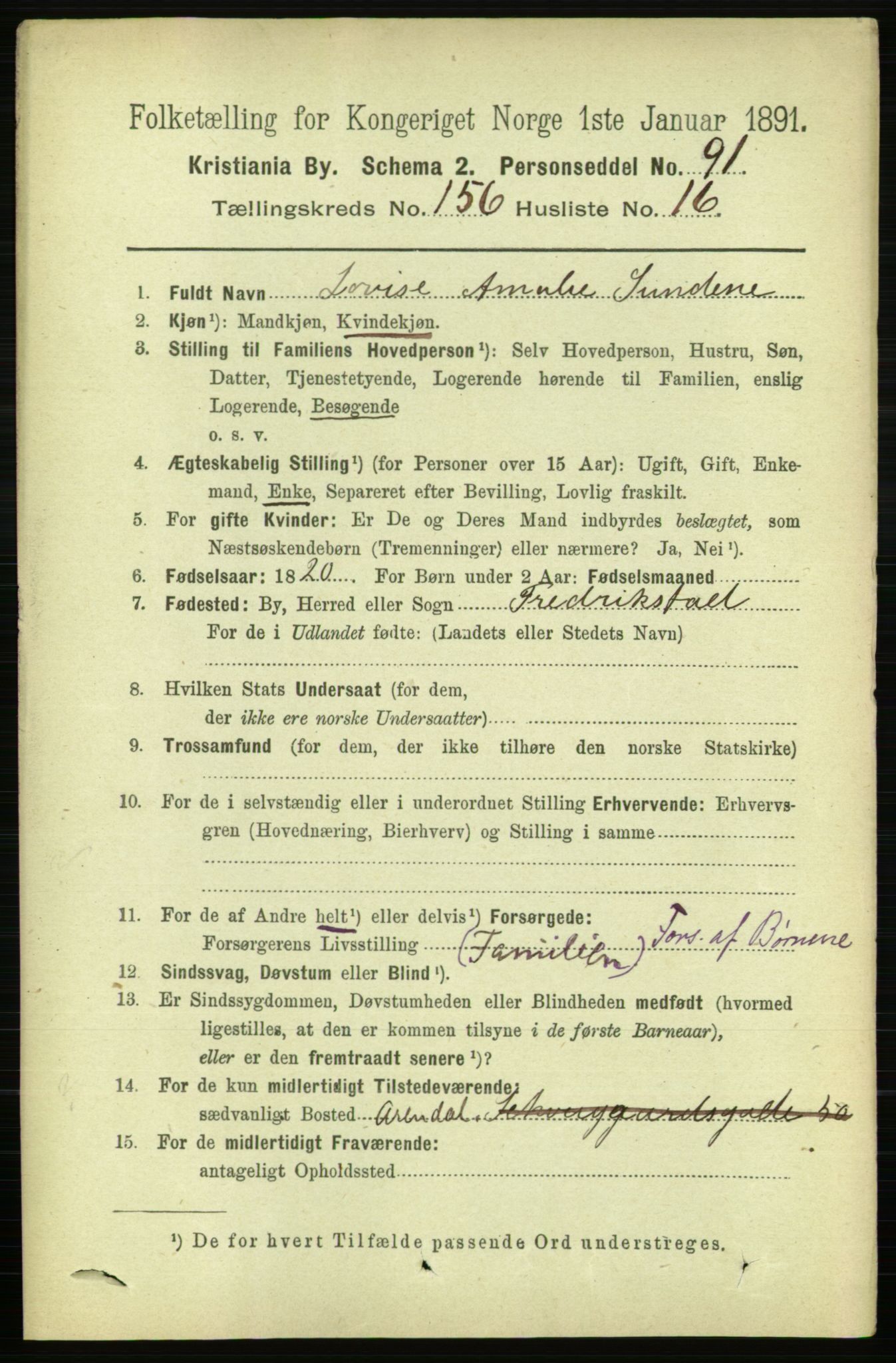 RA, 1891 census for 0301 Kristiania, 1891, p. 89173