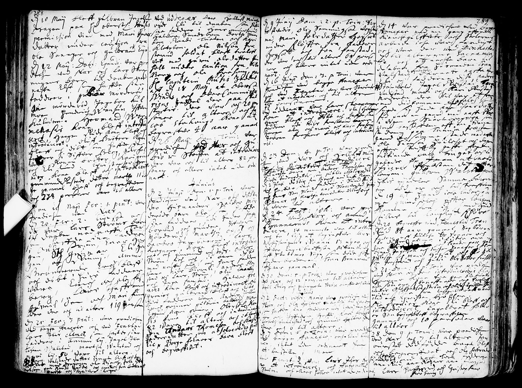 Nes prestekontor Kirkebøker, AV/SAO-A-10410/F/Fa/L0001: Parish register (official) no. I 1, 1689-1716, p. 288-289