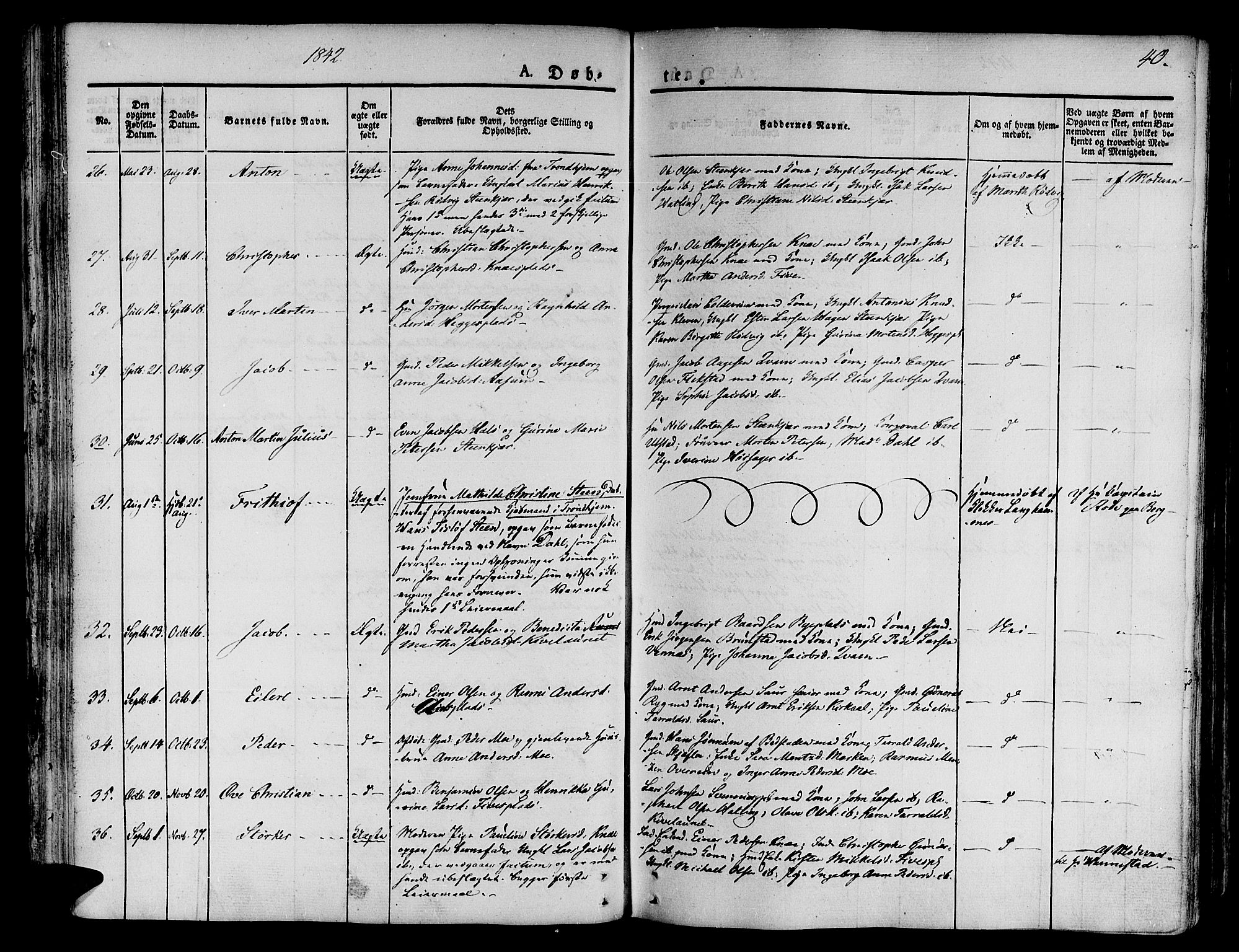 Ministerialprotokoller, klokkerbøker og fødselsregistre - Nord-Trøndelag, AV/SAT-A-1458/746/L0445: Parish register (official) no. 746A04, 1826-1846, p. 40