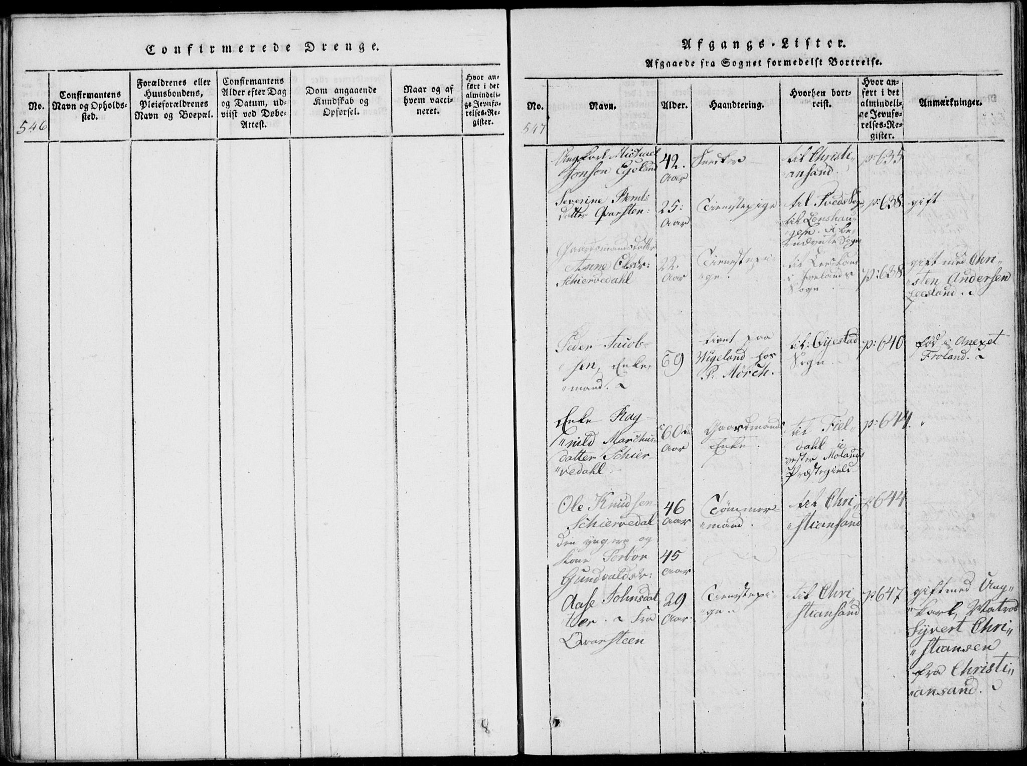 Vennesla sokneprestkontor, SAK/1111-0045/Fa/Fab/L0003: Parish register (official) no. A 3, 1820-1834, p. 546-547