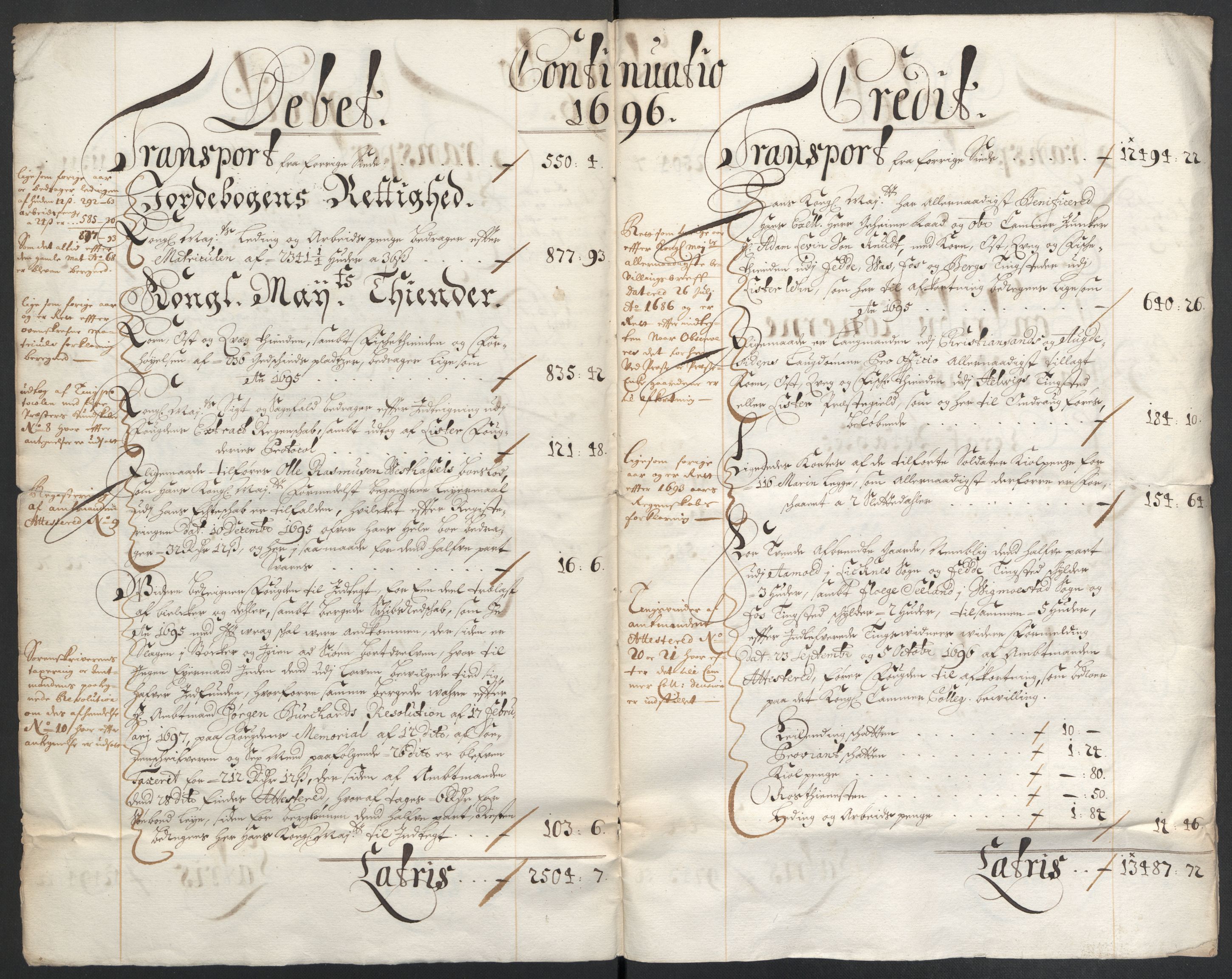 Rentekammeret inntil 1814, Reviderte regnskaper, Fogderegnskap, RA/EA-4092/R43/L2546: Fogderegnskap Lista og Mandal, 1696-1697, p. 6