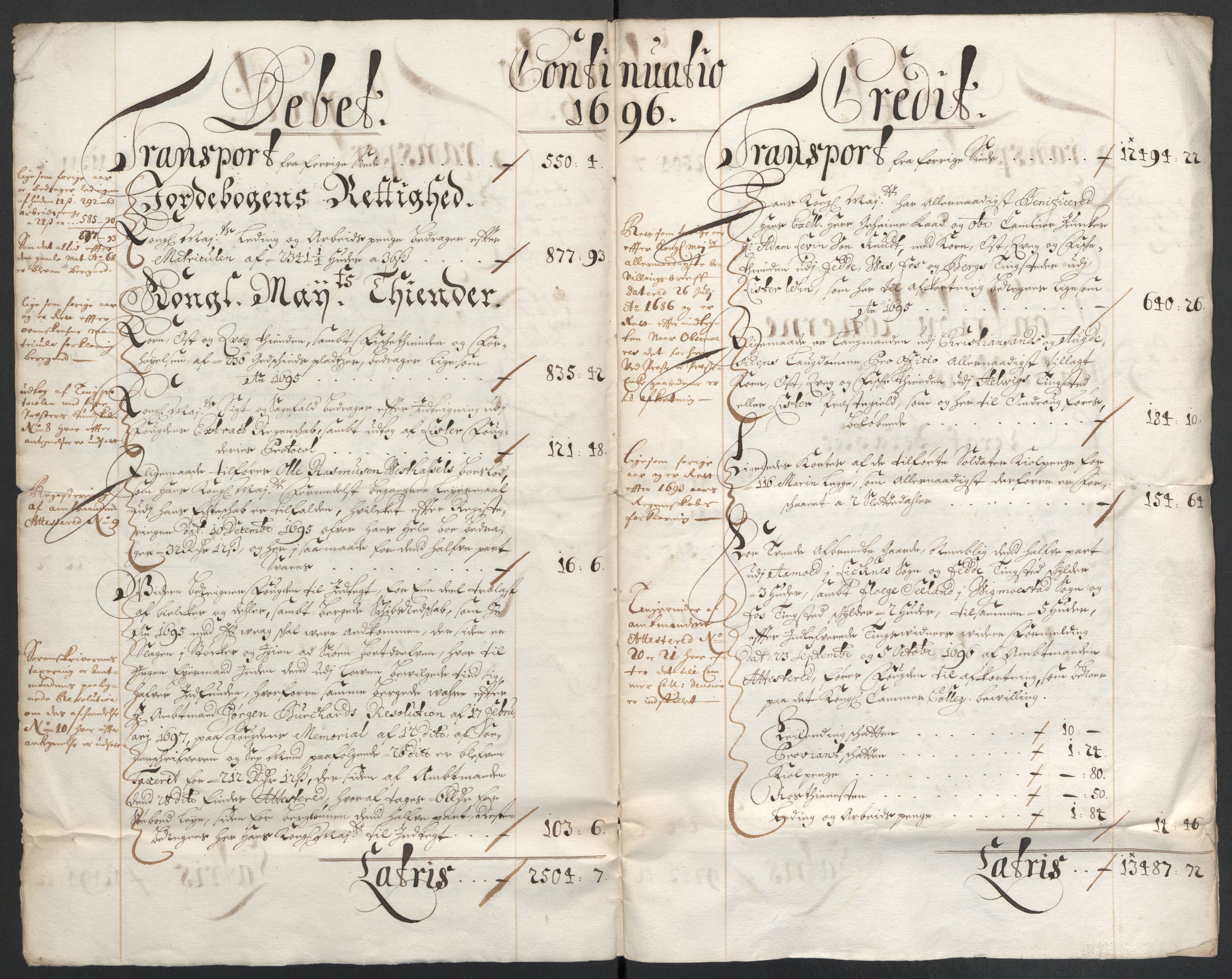 Rentekammeret inntil 1814, Reviderte regnskaper, Fogderegnskap, AV/RA-EA-4092/R43/L2546: Fogderegnskap Lista og Mandal, 1696-1697, p. 6