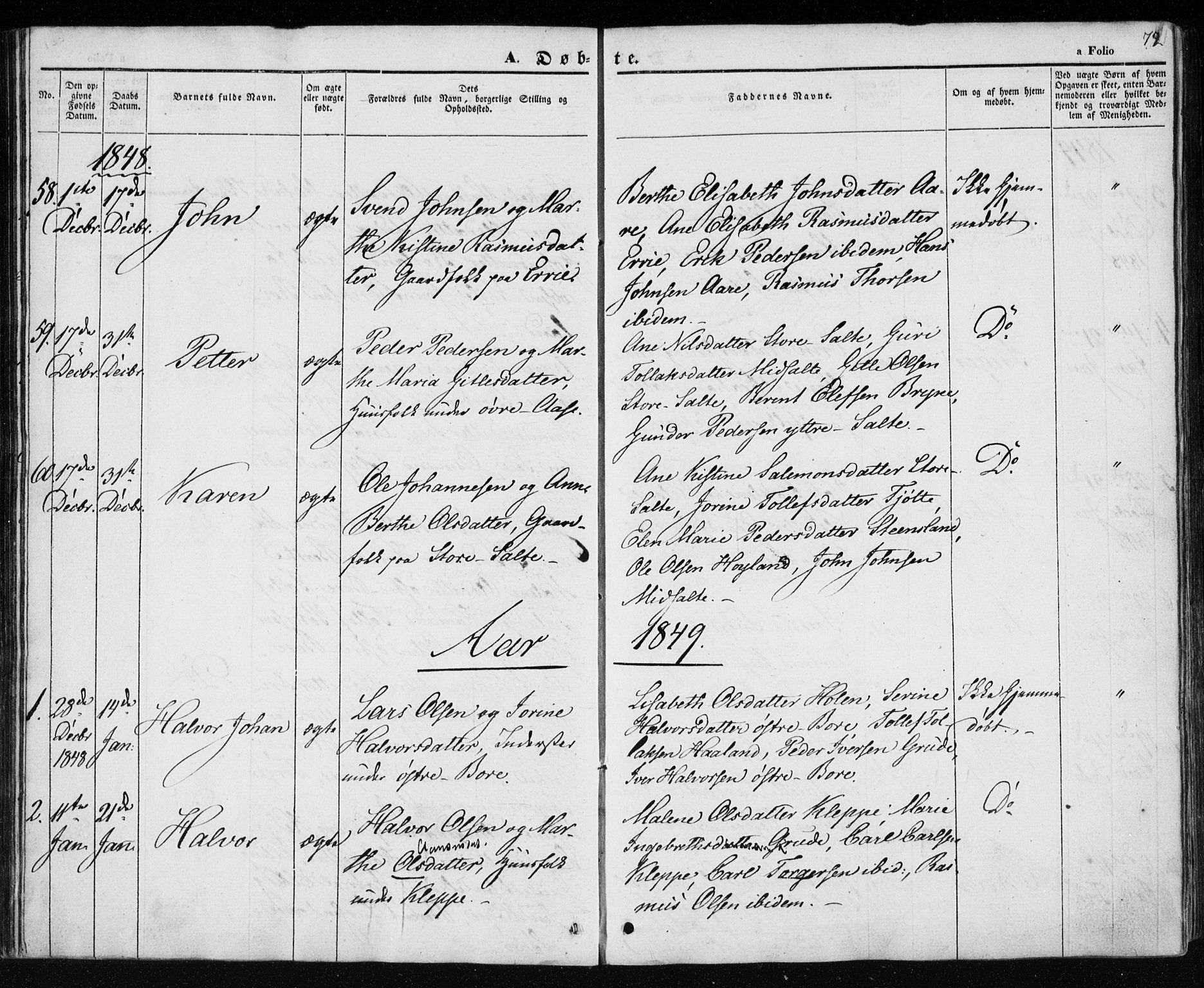 Klepp sokneprestkontor, AV/SAST-A-101803/001/3/30BA/L0004: Parish register (official) no. A 4, 1842-1852, p. 72