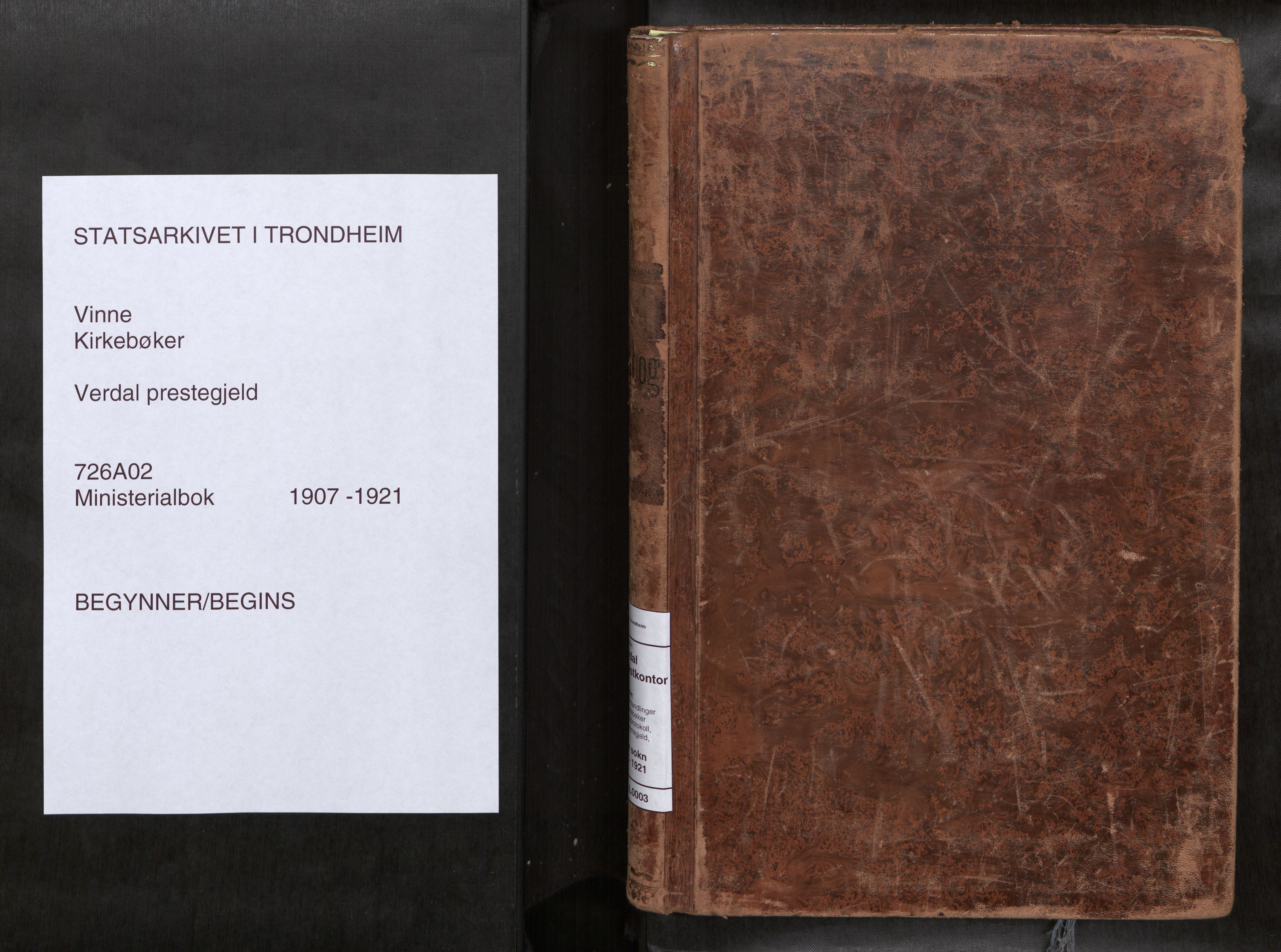 Verdal sokneprestkontor, SAT/A-1156/2/H/Haa/L0003: Parish register (official) no. 3, 1907-1921