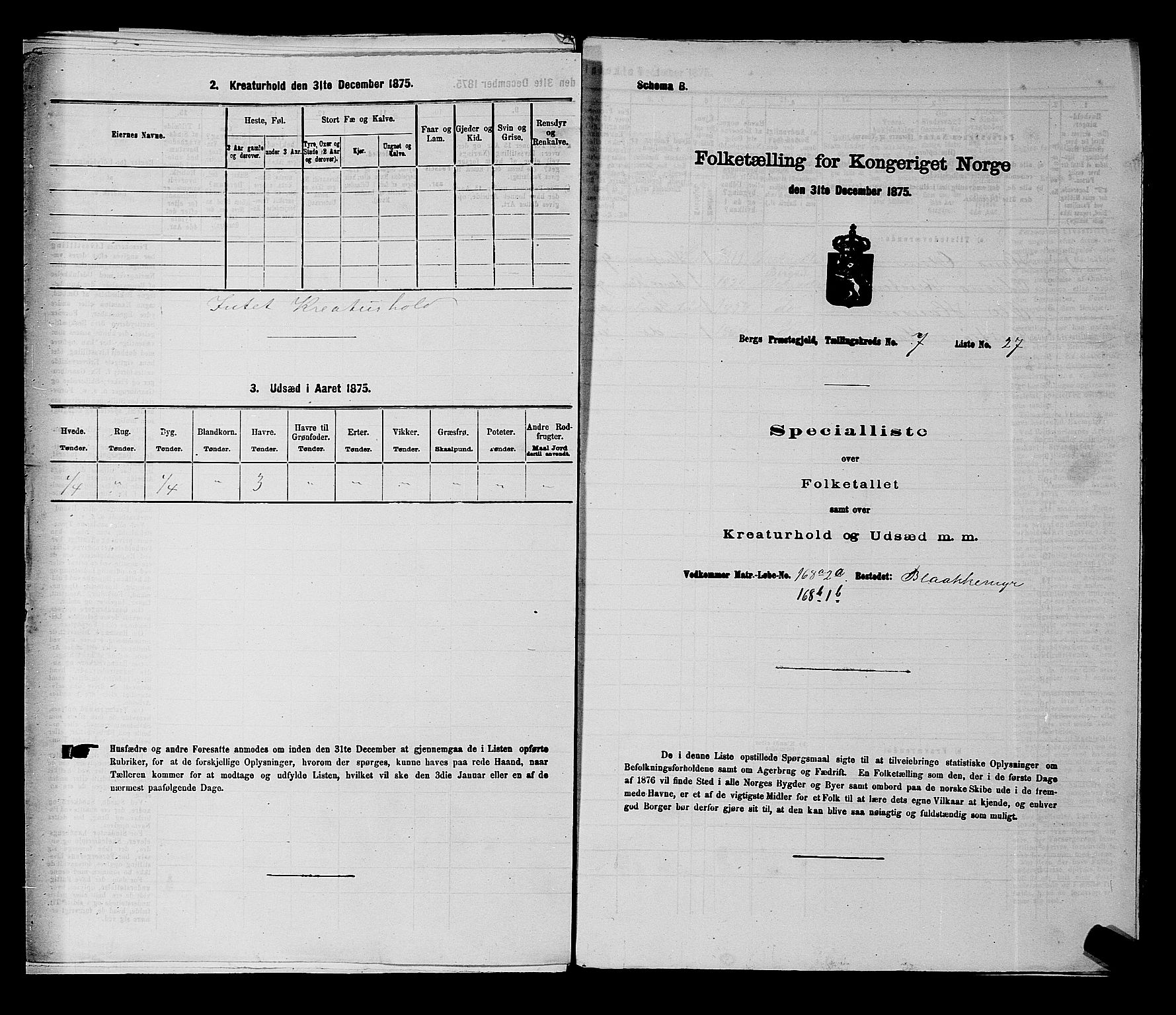 RA, 1875 census for 0116P Berg, 1875, p. 1121