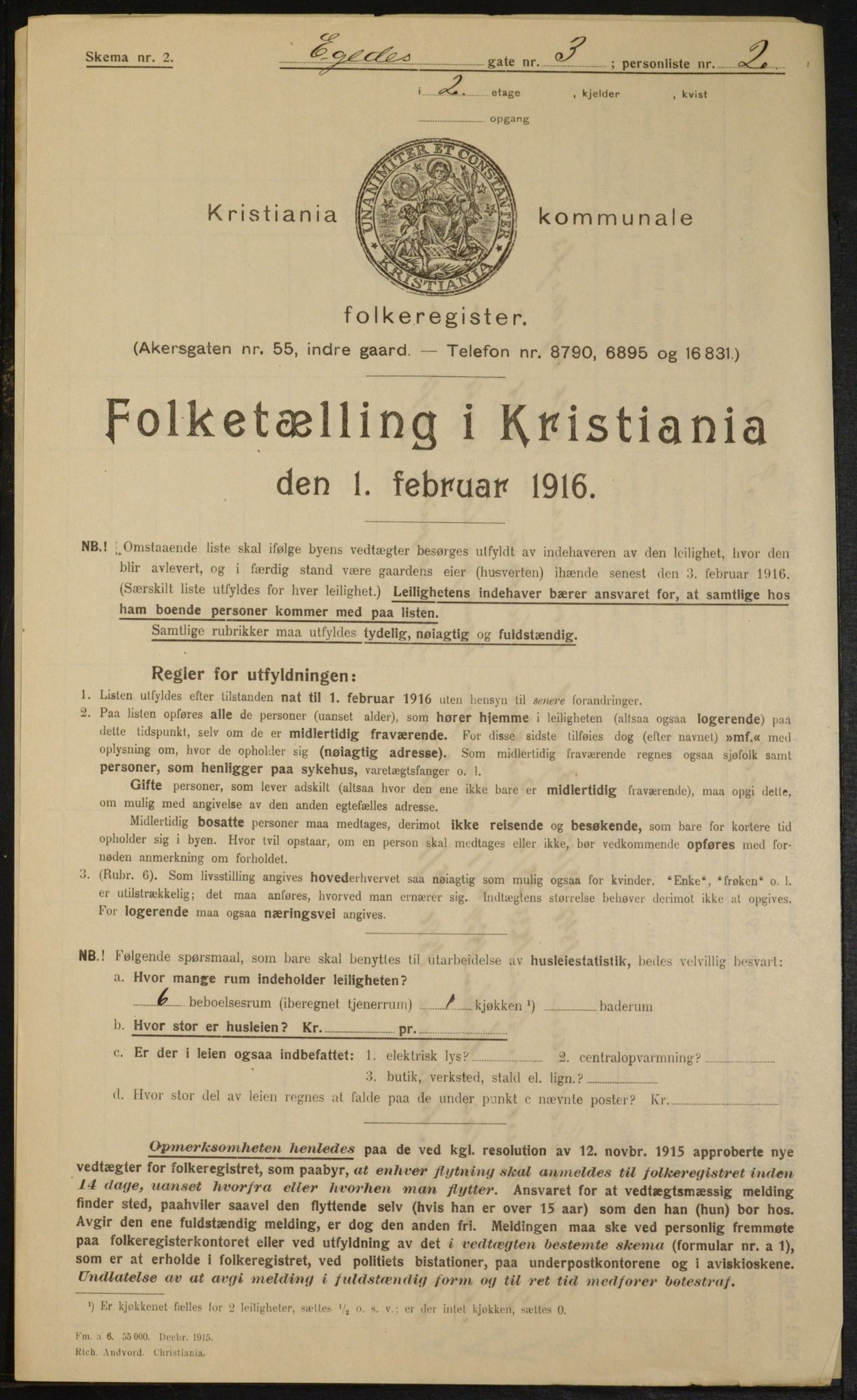 OBA, Municipal Census 1916 for Kristiania, 1916, p. 18962