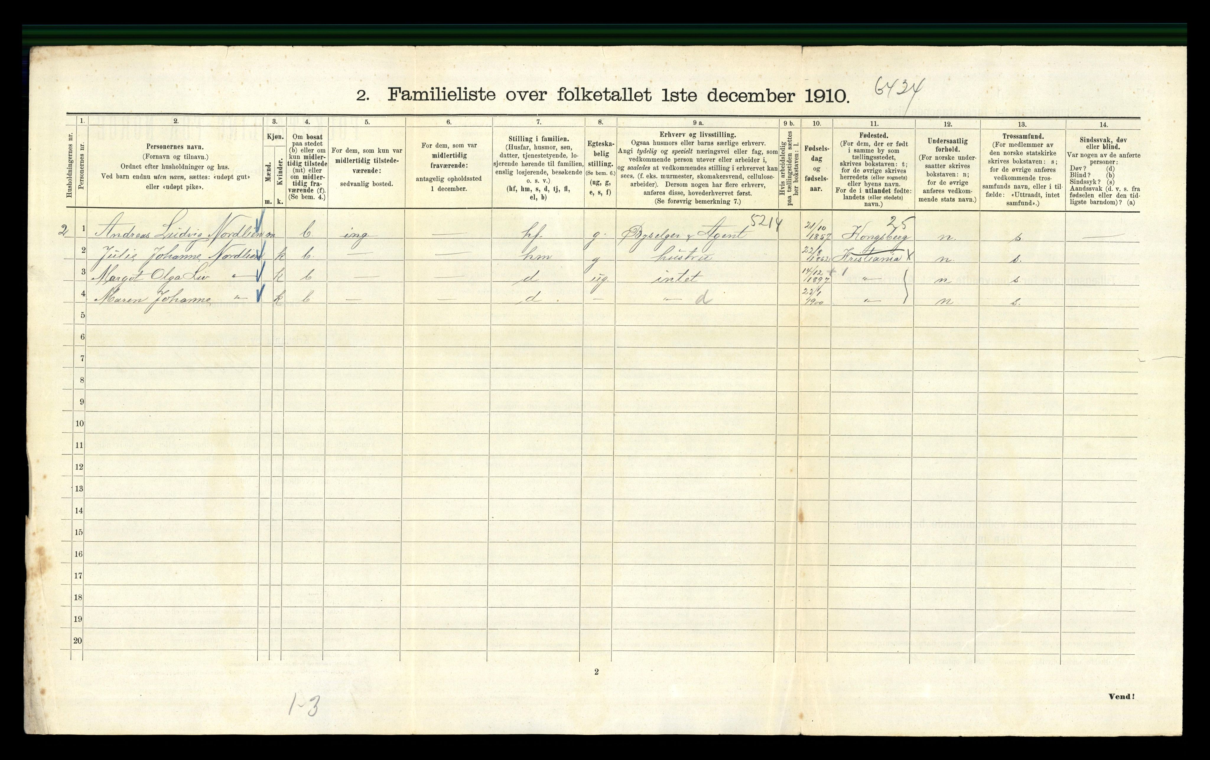 RA, 1910 census for Kristiania, 1910, p. 7656