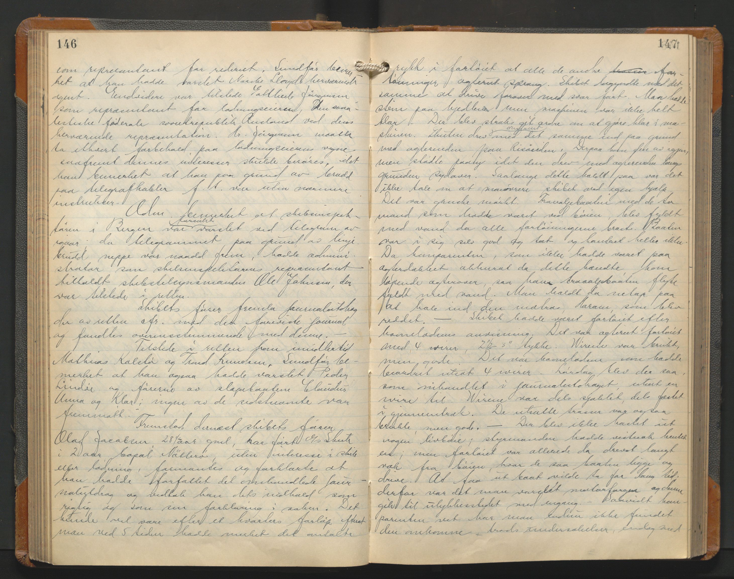 Haugesund tingrett, AV/SAST-A-101415/01/V/VB/VBb/L0009: Ekstrarettsprotokoll, 1920-1927, p. 146-147