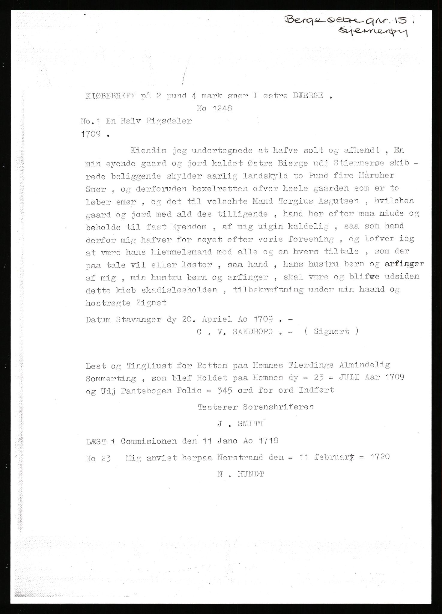 Statsarkivet i Stavanger, AV/SAST-A-101971/03/Y/Yj/L0007: Avskrifter sortert etter gårdsnavn: Berekvam - Birkeland, 1750-1930, p. 151