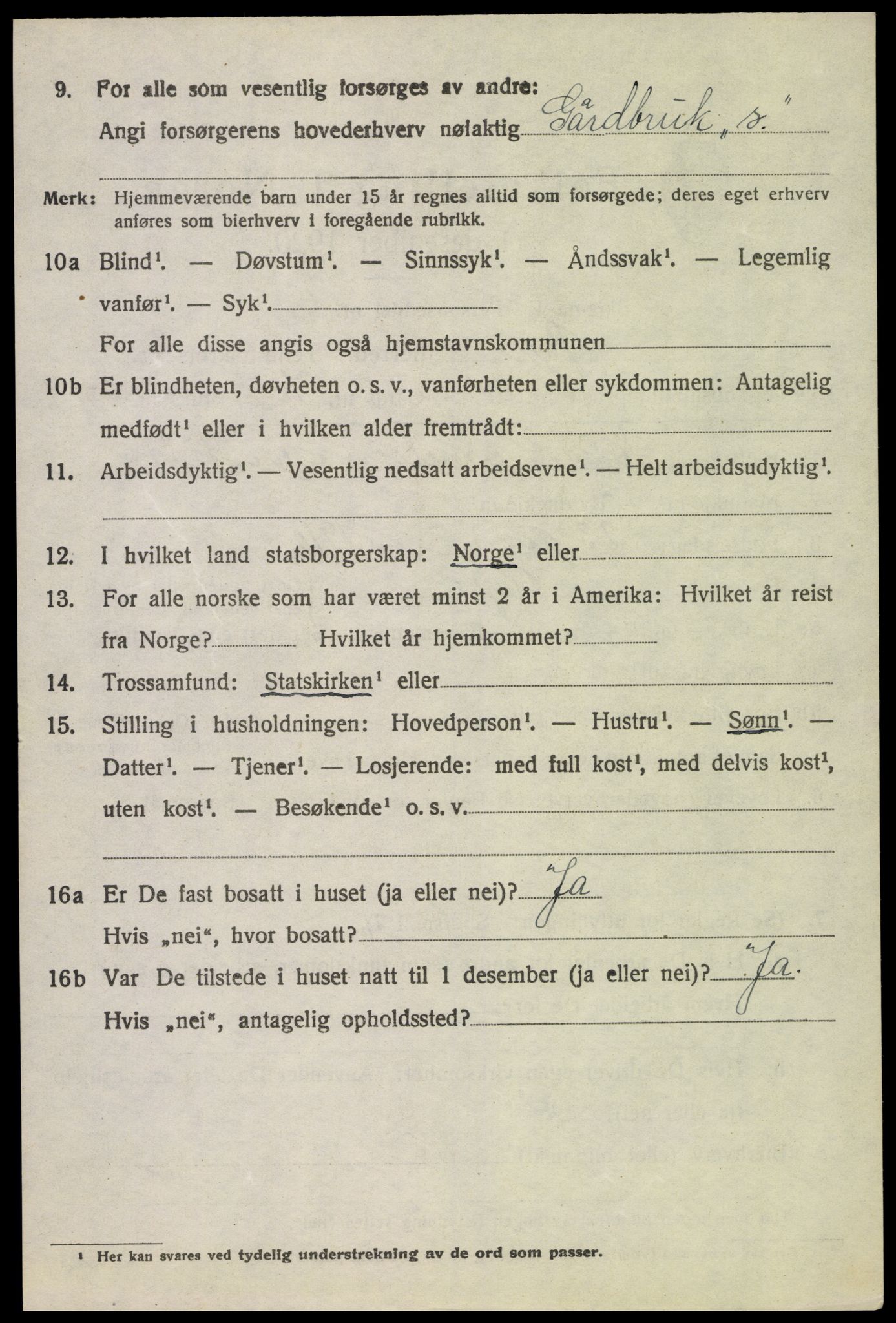 SAH, 1920 census for Øyer, 1920, p. 4258