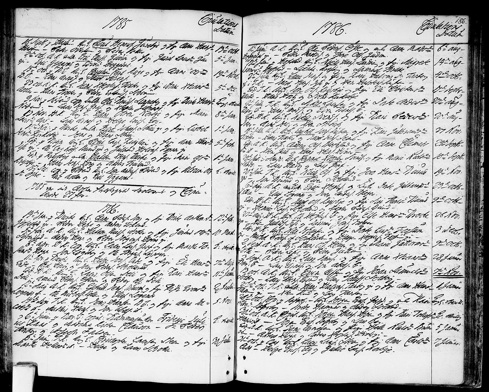 Asker prestekontor Kirkebøker, SAO/A-10256a/F/Fa/L0003: Parish register (official) no. I 3, 1767-1807, p. 186