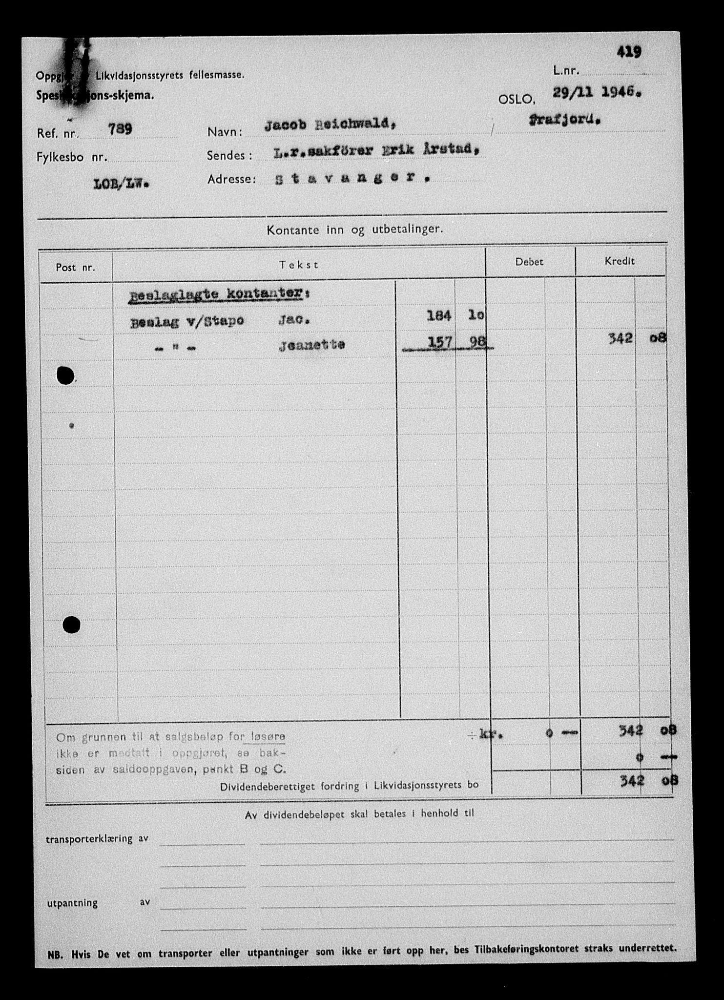 Justisdepartementet, Tilbakeføringskontoret for inndratte formuer, AV/RA-S-1564/H/Hc/Hcd/L1004: --, 1945-1947, p. 513