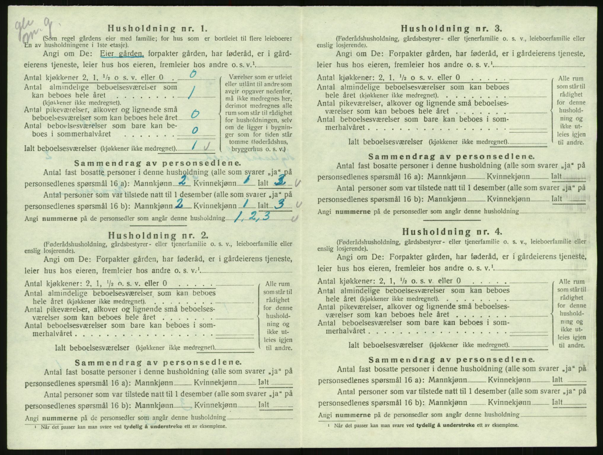 SAK, 1920 census for Hylestad, 1920, p. 123