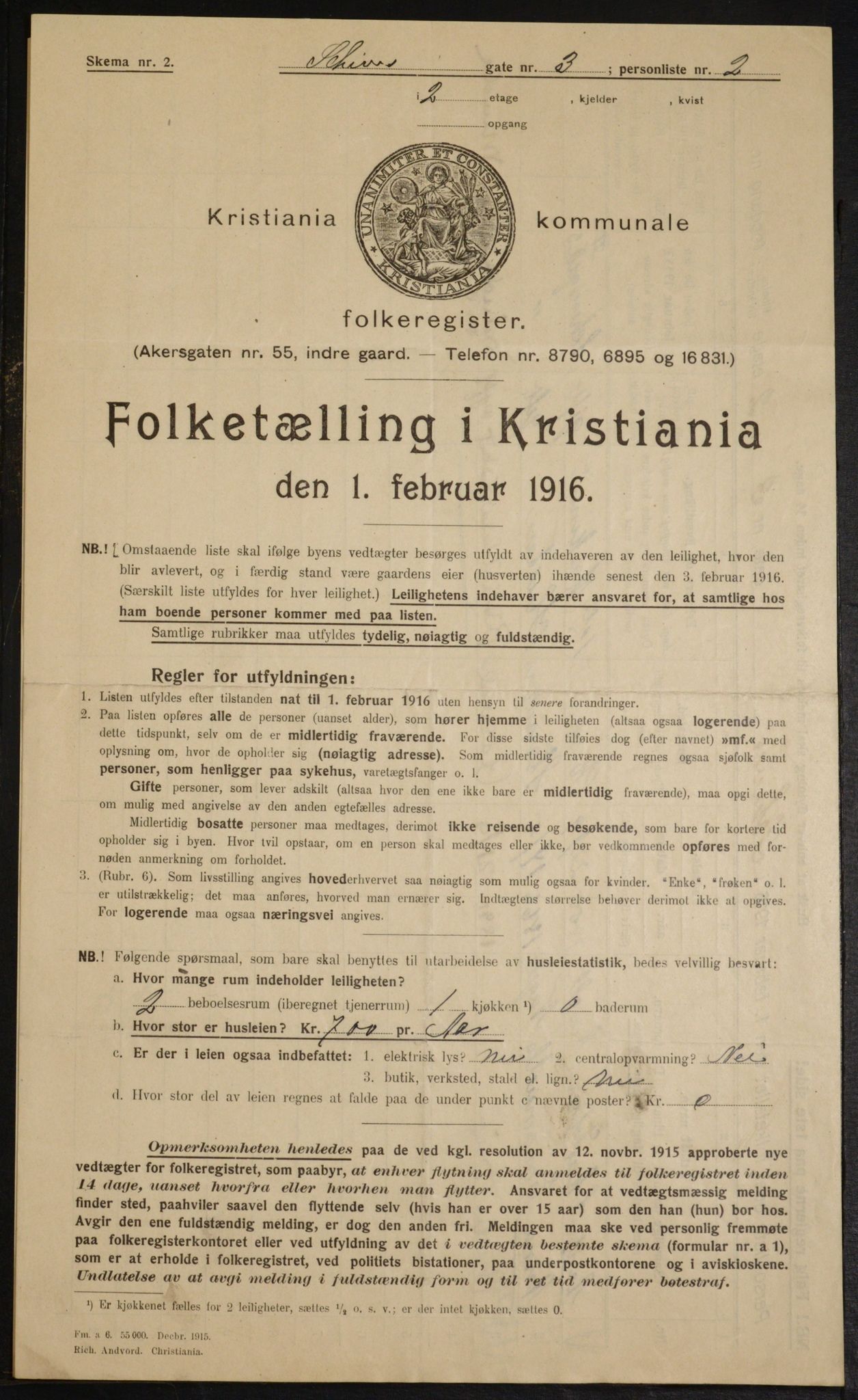 OBA, Municipal Census 1916 for Kristiania, 1916, p. 91749