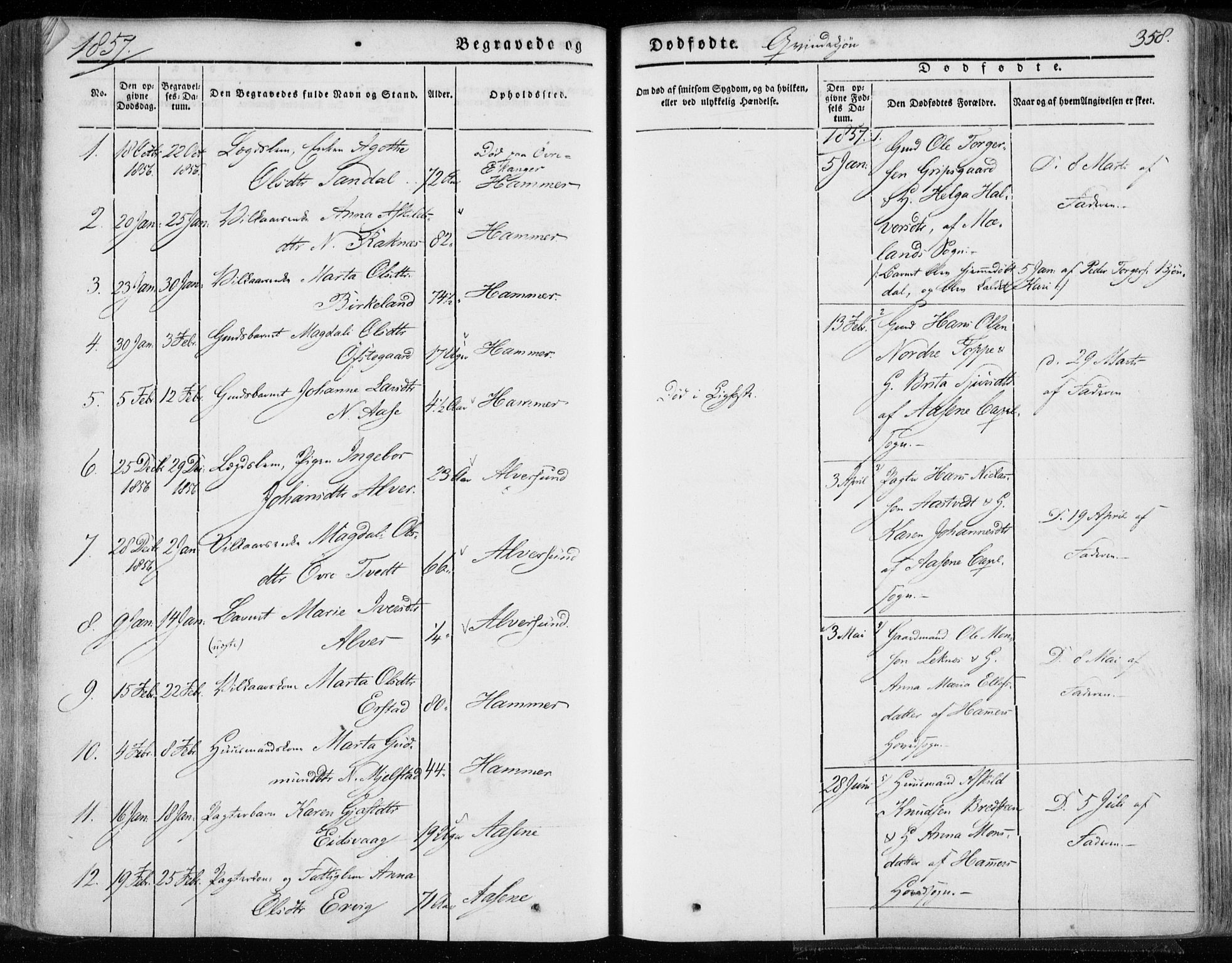 Hamre sokneprestembete, AV/SAB-A-75501/H/Ha/Haa/Haaa/L0013: Parish register (official) no. A 13, 1846-1857, p. 358