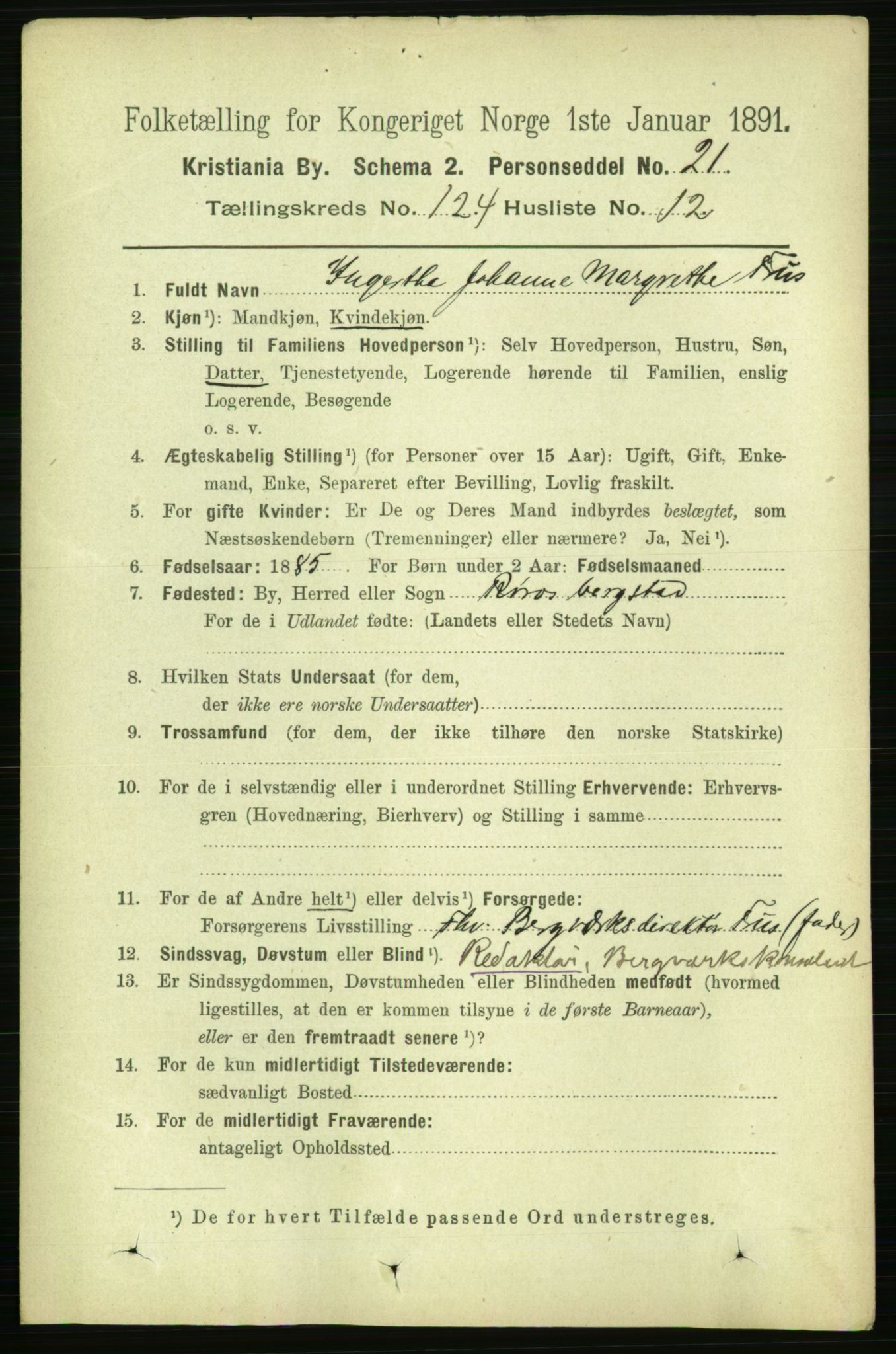 RA, 1891 census for 0301 Kristiania, 1891, p. 65412