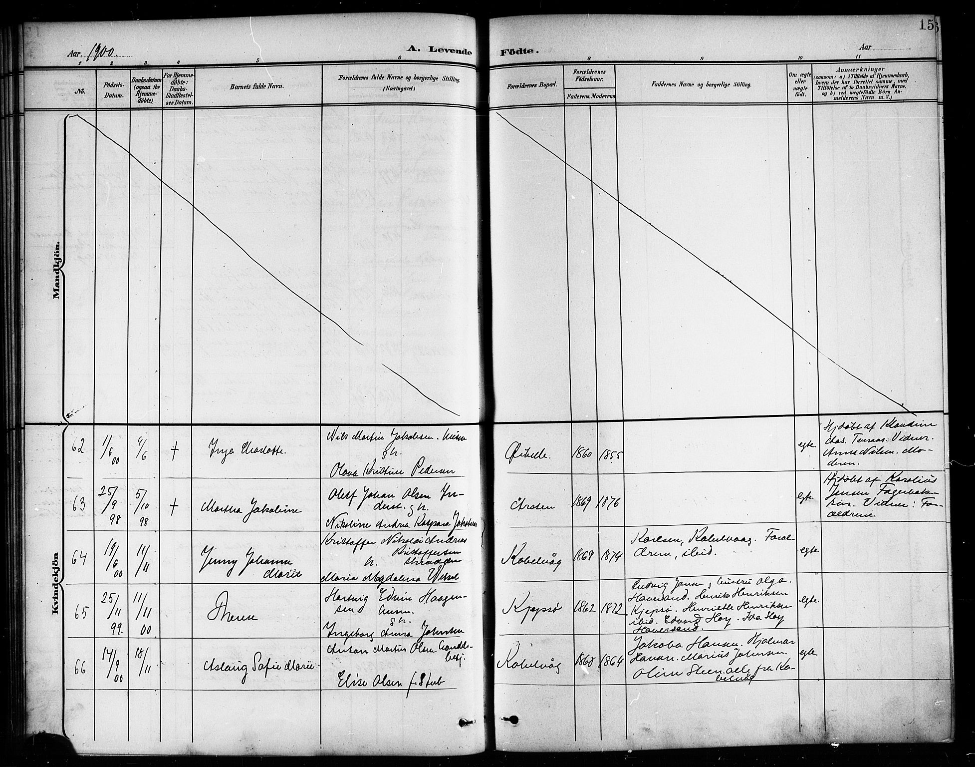 Ministerialprotokoller, klokkerbøker og fødselsregistre - Nordland, AV/SAT-A-1459/874/L1078: Parish register (copy) no. 874C07, 1900-1907, p. 15