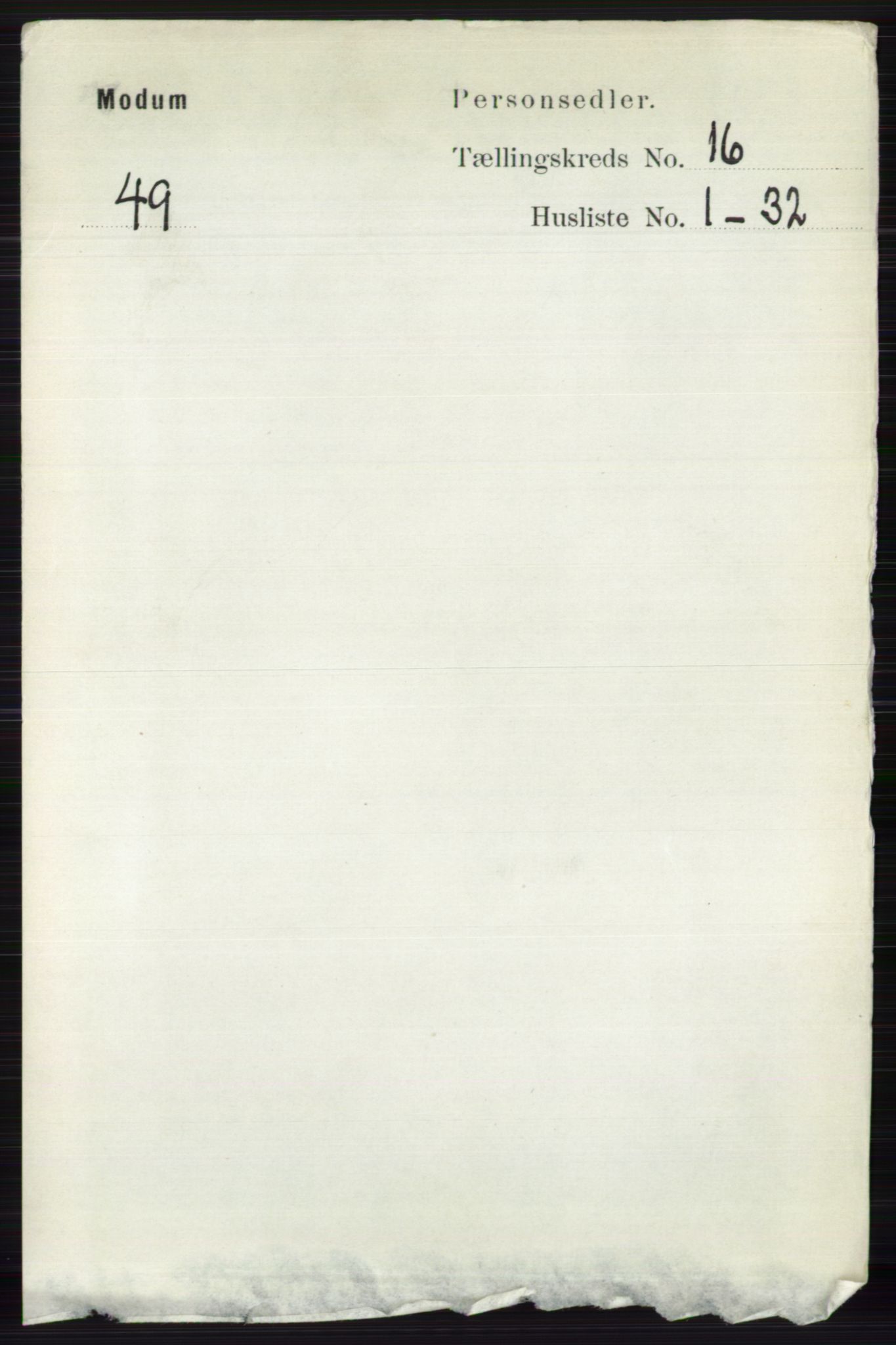 RA, 1891 census for 0623 Modum, 1891, p. 6185