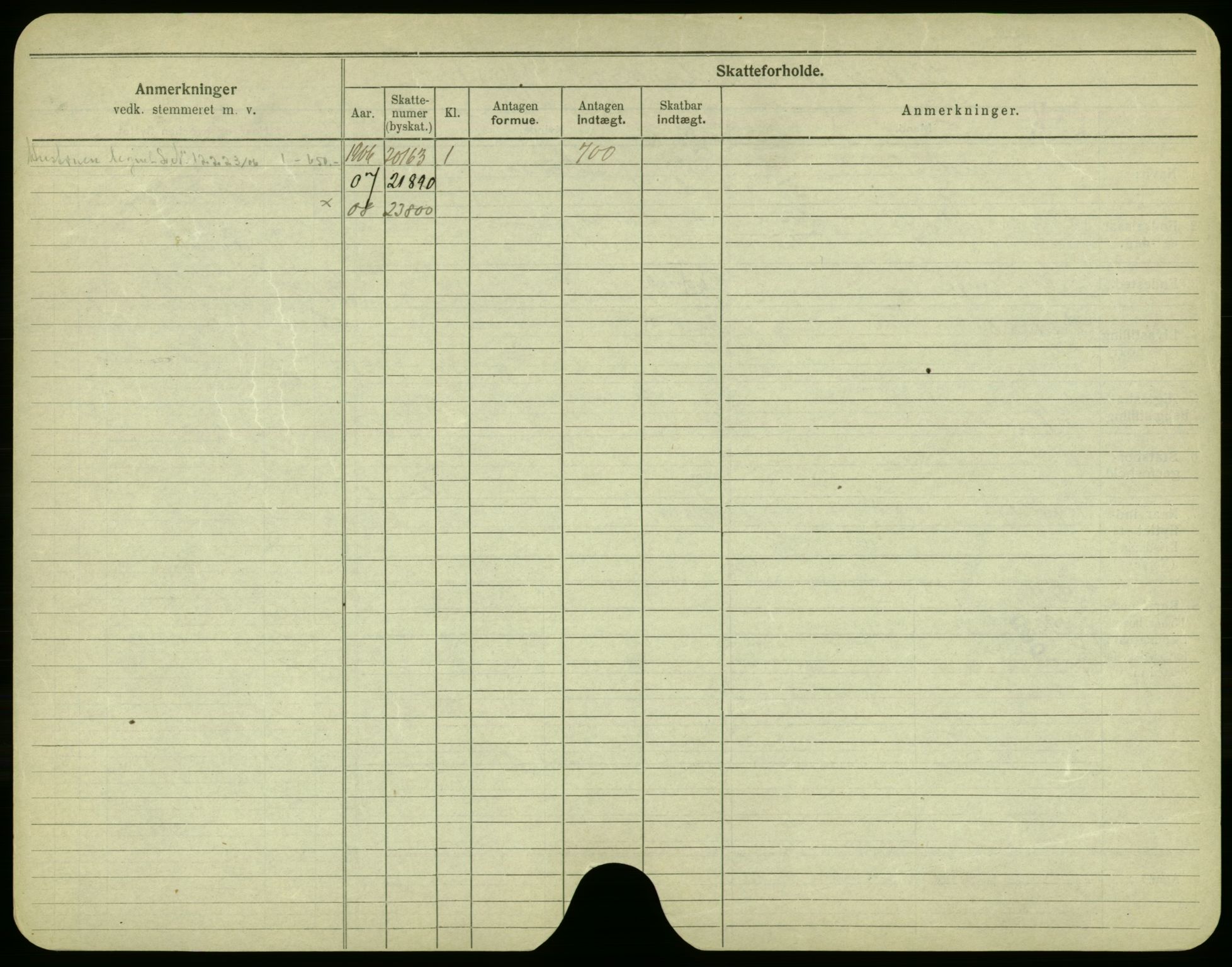 Oslo folkeregister, Registerkort, AV/SAO-A-11715/F/Fa/Fac/L0002: Menn, 1906-1914, p. 1007b