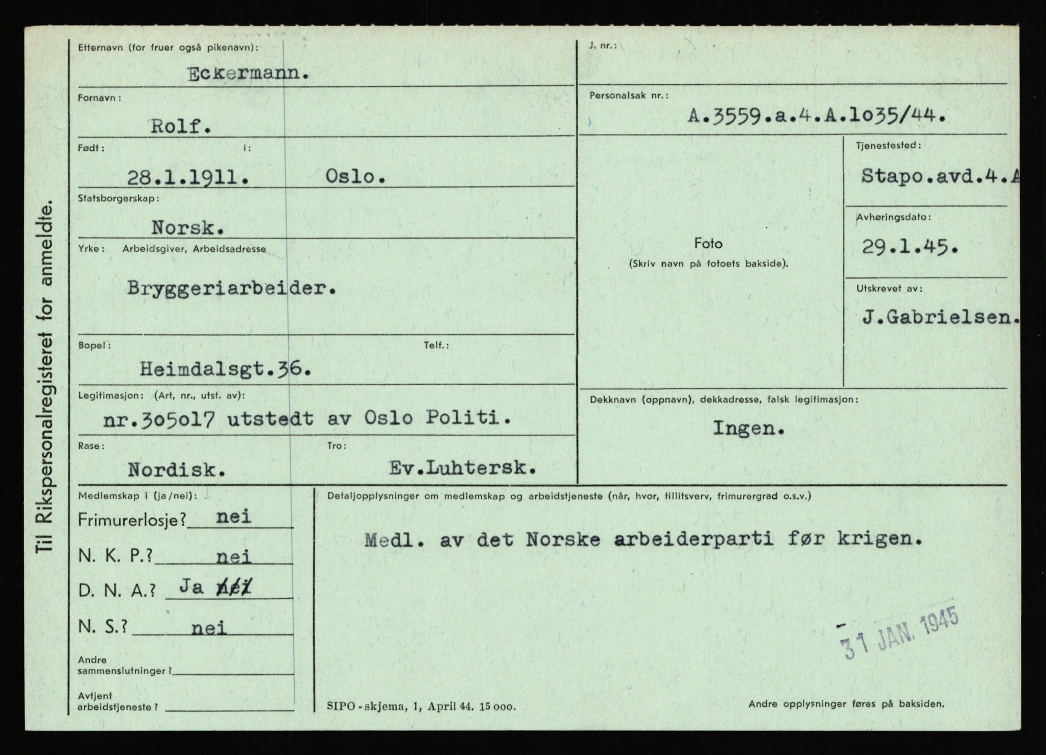 Statspolitiet - Hovedkontoret / Osloavdelingen, AV/RA-S-1329/C/Ca/L0003: Brechan - Eichinger	, 1943-1945, p. 4623