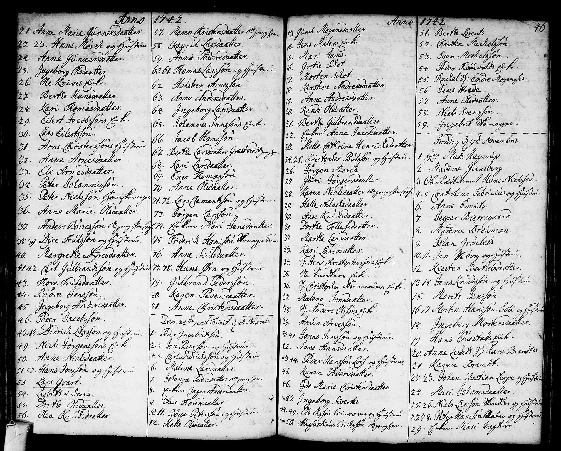 Strømsø kirkebøker, SAKO/A-246/F/Fa/L0006: Parish register (official) no. I 6, 1740-1747, p. 46