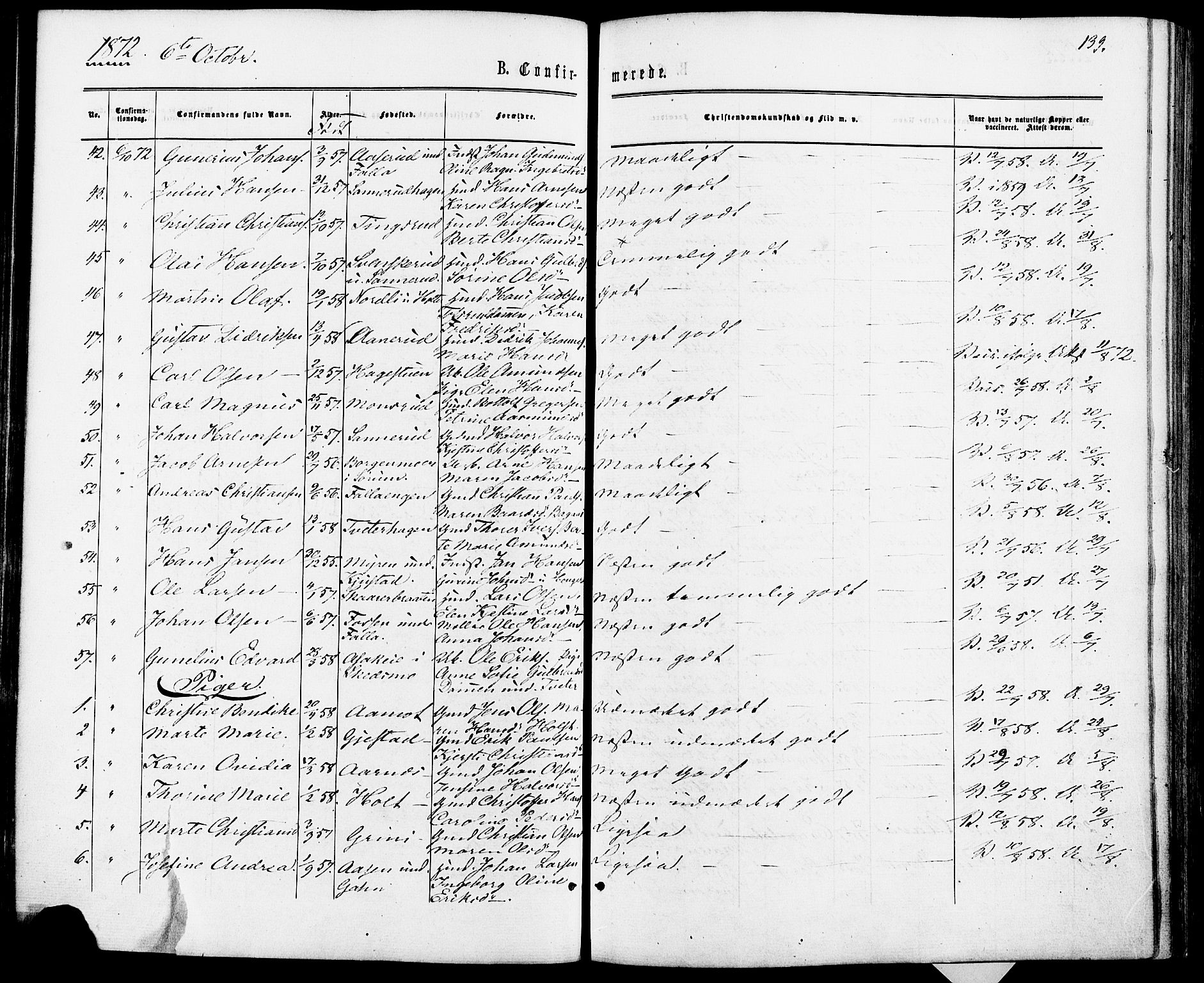 Fet prestekontor Kirkebøker, AV/SAO-A-10370a/F/Fa/L0013: Parish register (official) no. I 13, 1867-1877, p. 139