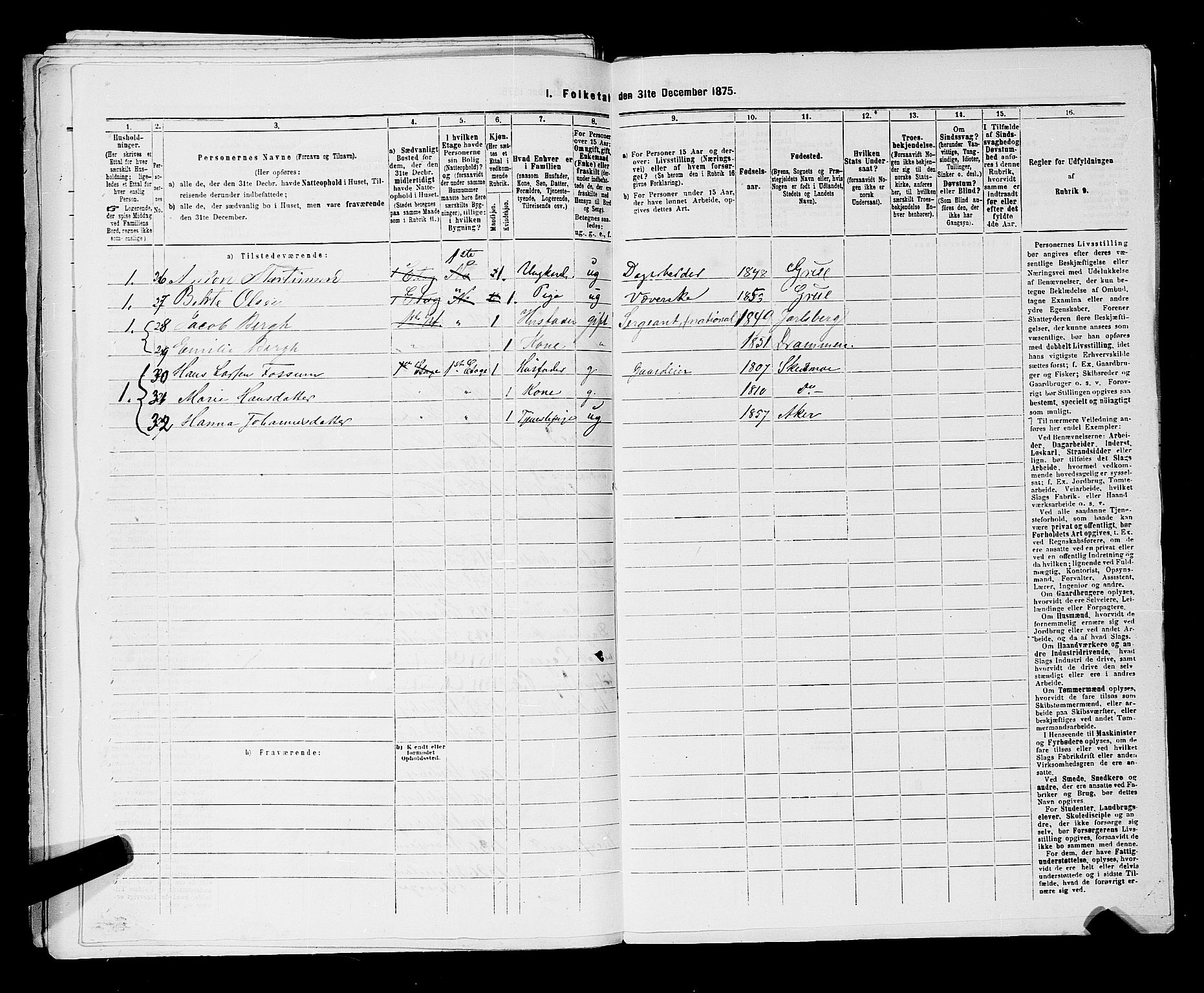 RA, 1875 census for 0301 Kristiania, 1875, p. 6935